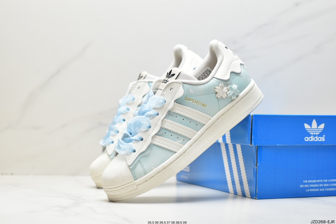 Adidas Clover Originals Superstar ”Sail/Green/Lace” shell toe series low-cut sneakers FW3567