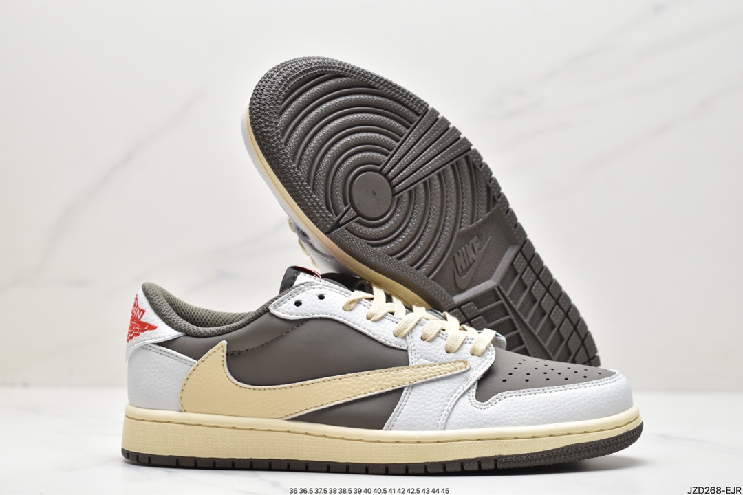 140 Travis Scott x Air Jordan 1 Low AJ1 乔丹1代低帮篮球鞋/TS联名深棕倒钩 CQ4277-001