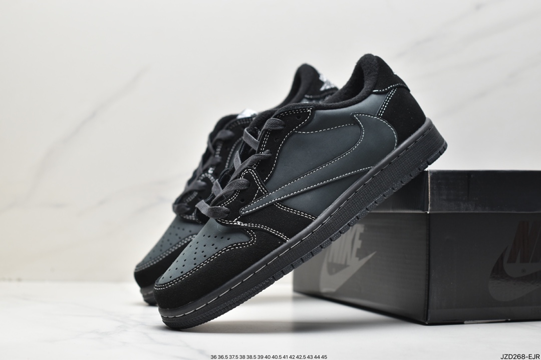 140 Travis Scott x Air Jordan 1 Low AJ1 乔丹1代低帮篮球鞋/TS联名深棕倒钩 CQ4277-001