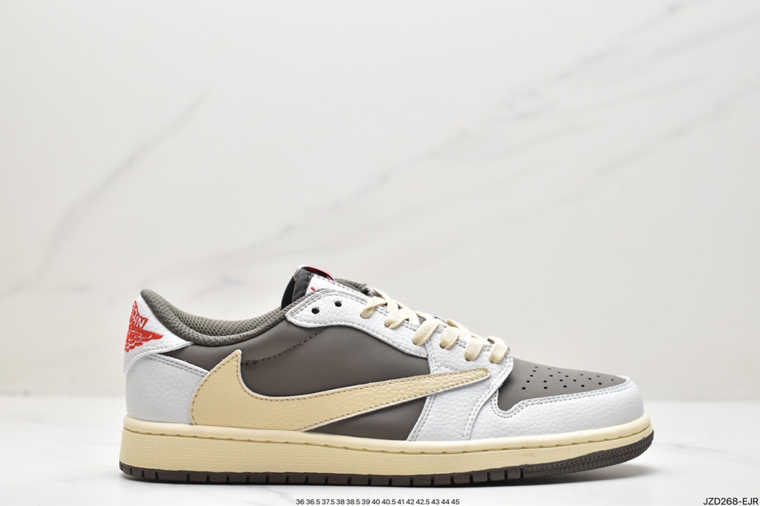 140 Travis Scott x Air Jordan 1 Low AJ1 乔丹1代低帮篮球鞋/TS联名深棕倒钩 CQ4277-001