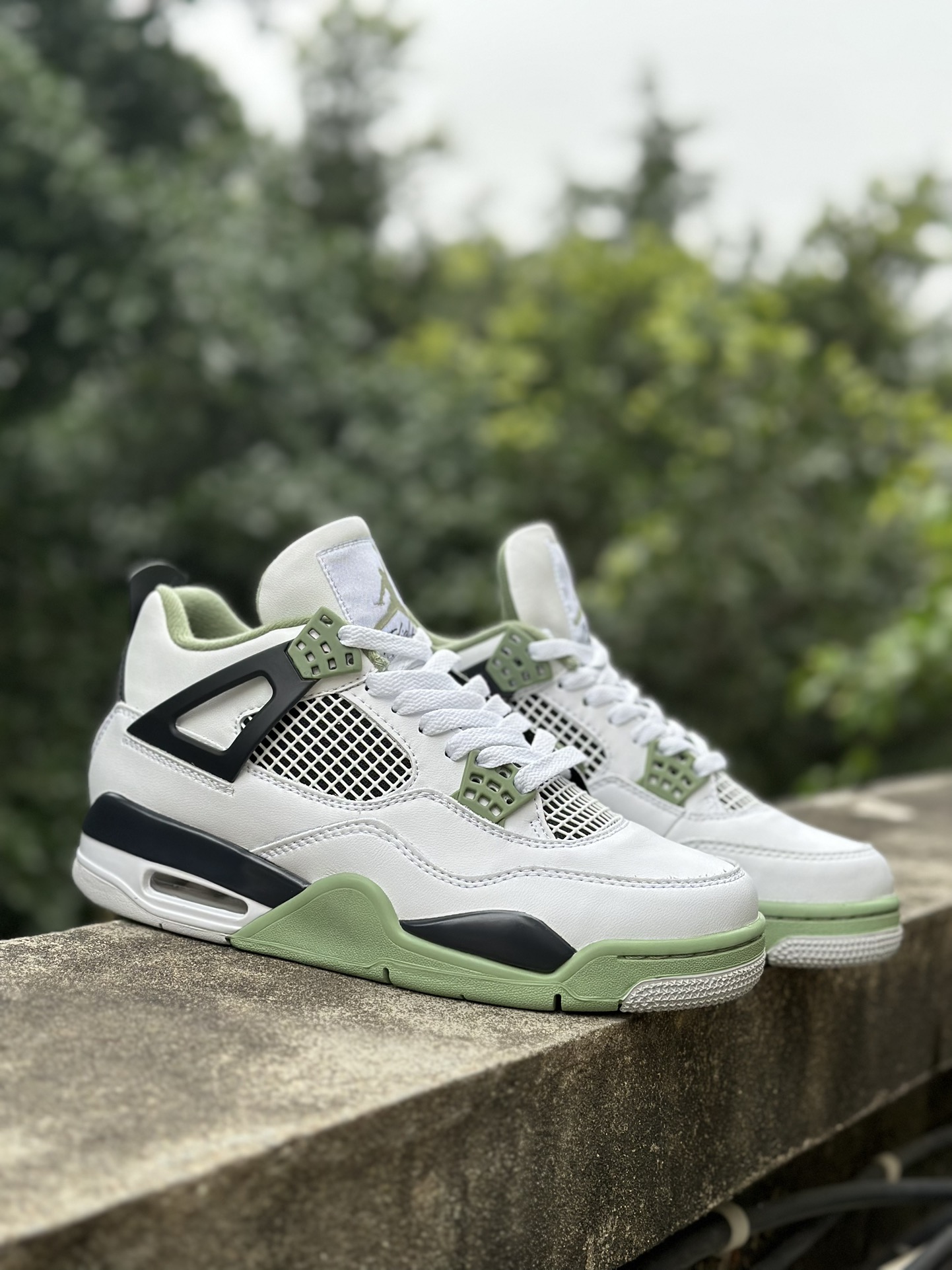 ¡¡Original puro!! Original puro, de fábrica original!! Air Jordan AJ4 Retro Salvia Sal Marina, Blanco Verde N…