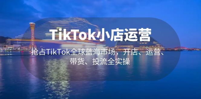 【网赚上新】1315.TikTok小店运营 抢占TikTok全球蓝海市场，开店、运营、带货、投流全实操