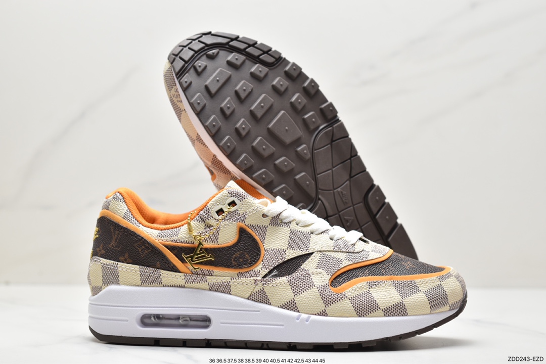 230 Louis Vuitton x Nike Air Max 1 Premium”Beige White/LV Monogram”初代复古气垫慢跑鞋DA8301-556