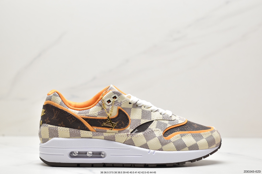 230 Louis Vuitton x Nike Air Max 1 Premium”Beige White/LV Monogram”初代复古气垫慢跑鞋DA8301-556