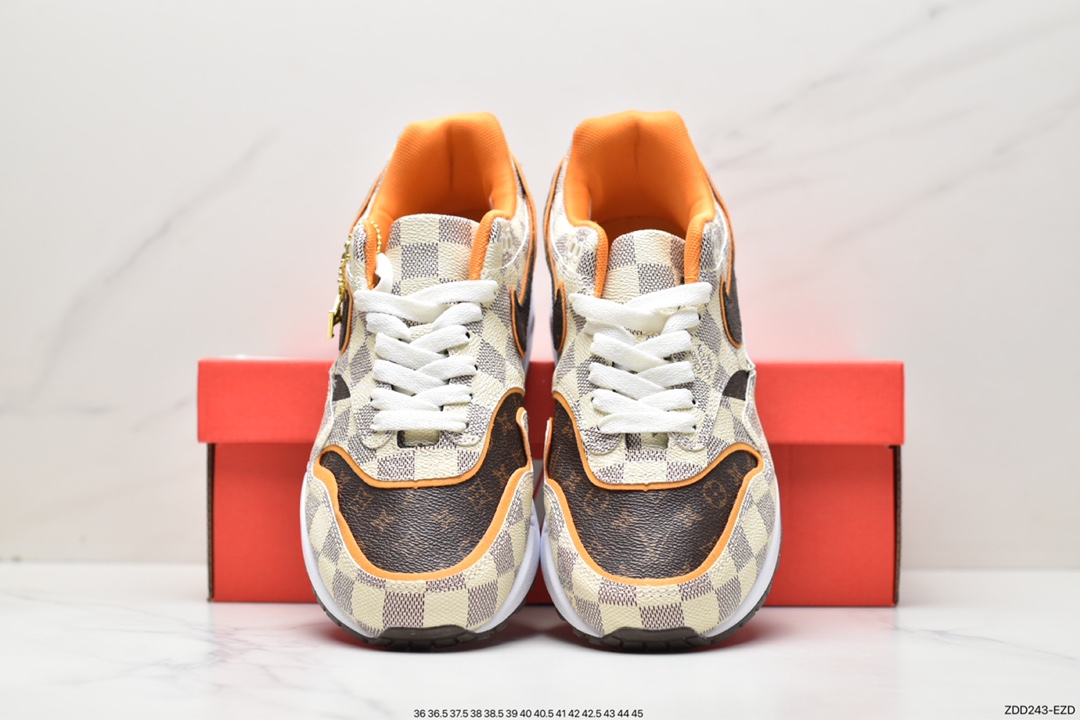 230 Louis Vuitton x Nike Air Max 1 Premium”Beige White/LV Monogram”初代复古气垫慢跑鞋DA8301-556