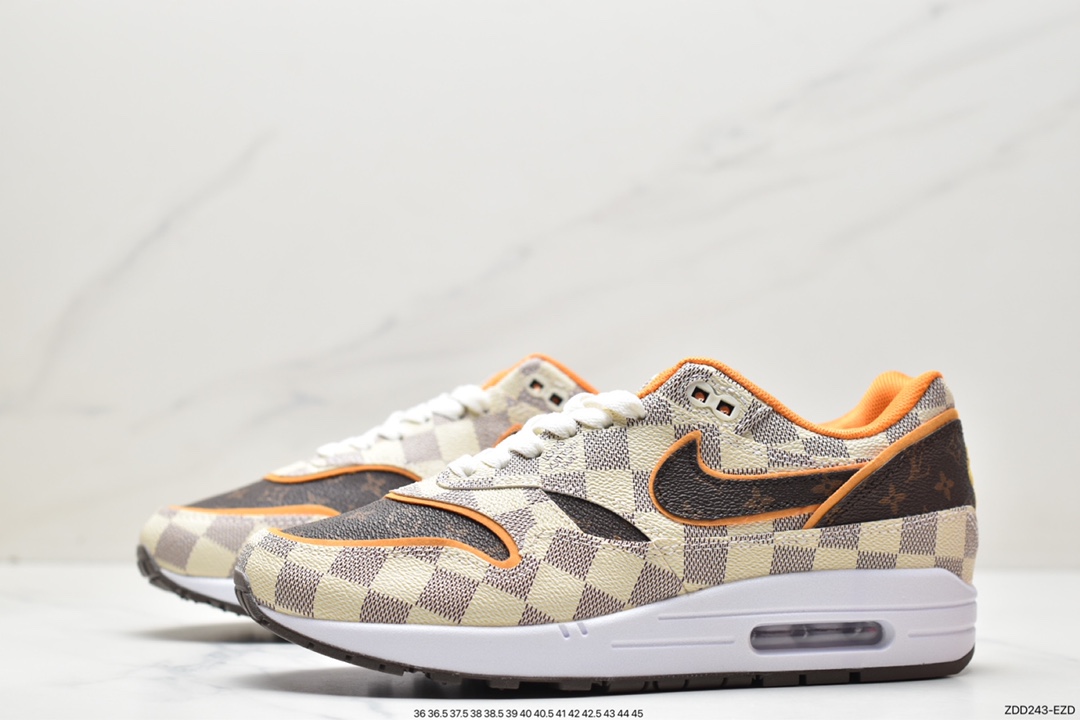 230 Louis Vuitton x Nike Air Max 1 Premium”Beige White/LV Monogram”初代复古气垫慢跑鞋DA8301-556