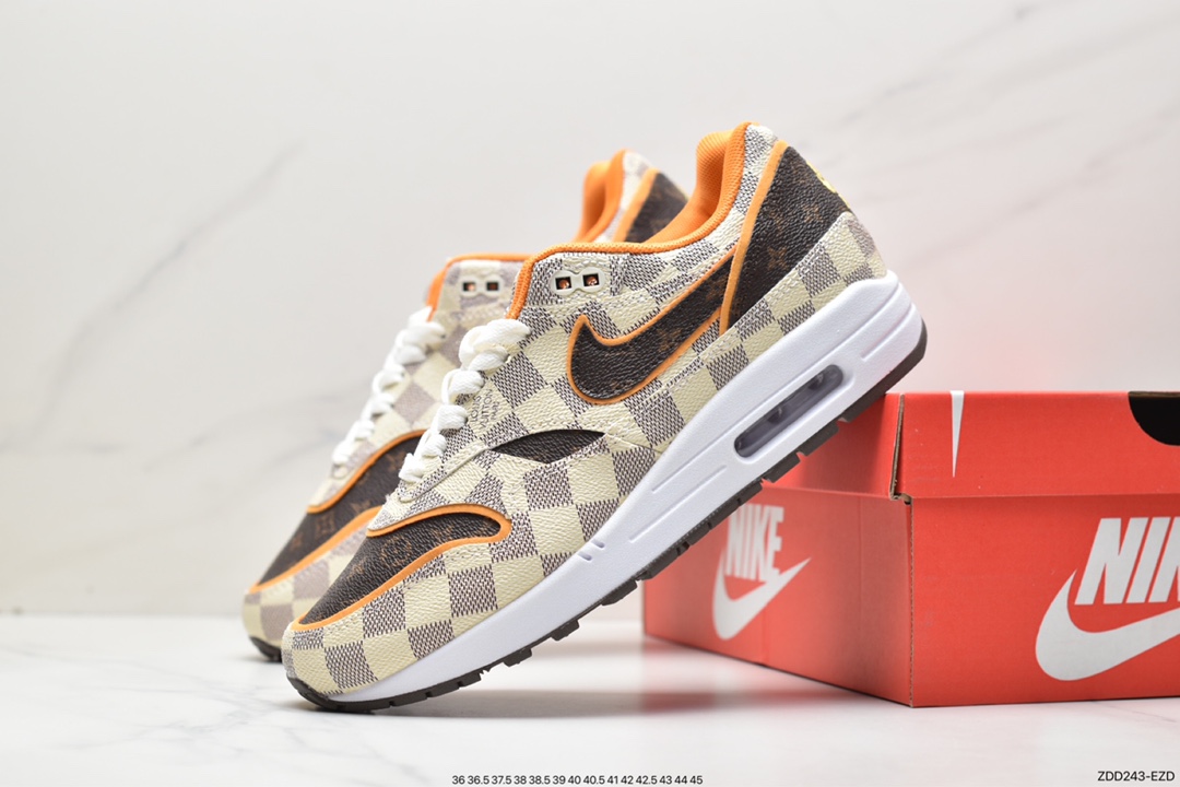 230 Louis Vuitton x Nike Air Max 1 Premium”Beige White/LV Monogram”初代复古气垫慢跑鞋DA8301-556