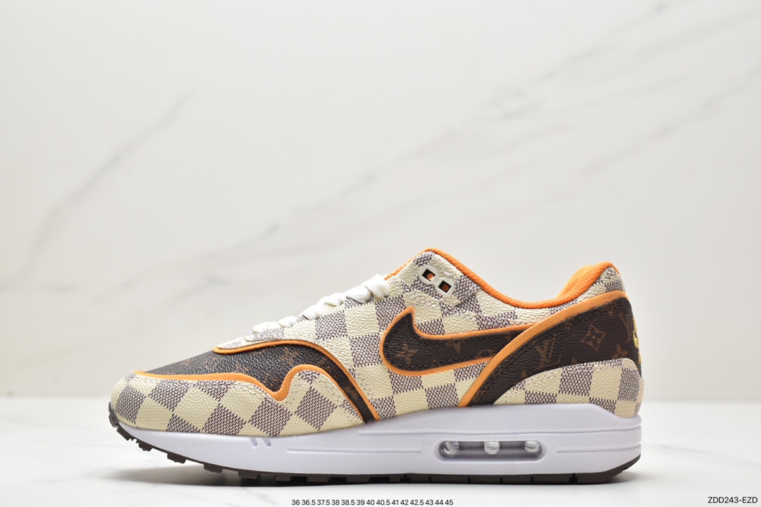 230 Louis Vuitton x Nike Air Max 1 Premium”Beige White/LV Monogram”初代复古气垫慢跑鞋DA8301-556