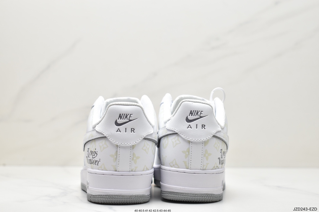 140 Louis Vuitton x Nike Air Force 1 07 LV8”White/Dark Grey/LV Monogram”空军一号DR9868-200