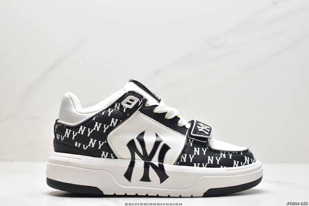 MLB Chunky Liner Senior Shoes Series NY Print New York Yankees Increased Thick Sole Versatile Casual Shoes 3ASXLM13N (C0002)