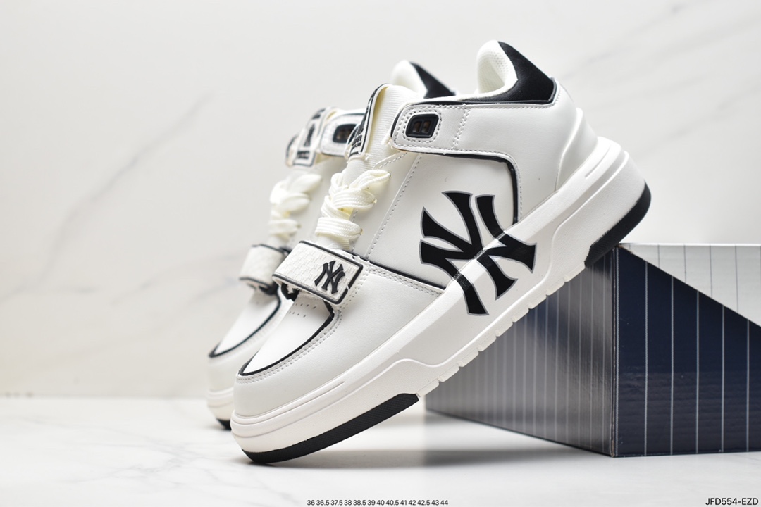 MLB Chunky Liner Senior Shoes Series NY Print New York Yankees Increased Thick Sole Versatile Casual Shoes 3ASXLM13N (C0002)