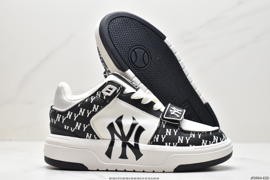 MLB Chunky Liner Senior Shoes Series NY Print New York Yankees Increased Thick Sole Versatile Casual Shoes 3ASXLM13N (C0002)