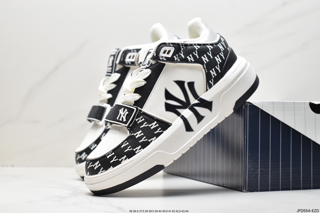 MLB Chunky Liner Senior Shoes Series NY Print New York Yankees Increased Thick Sole Versatile Casual Shoes 3ASXLM13N (C0002)