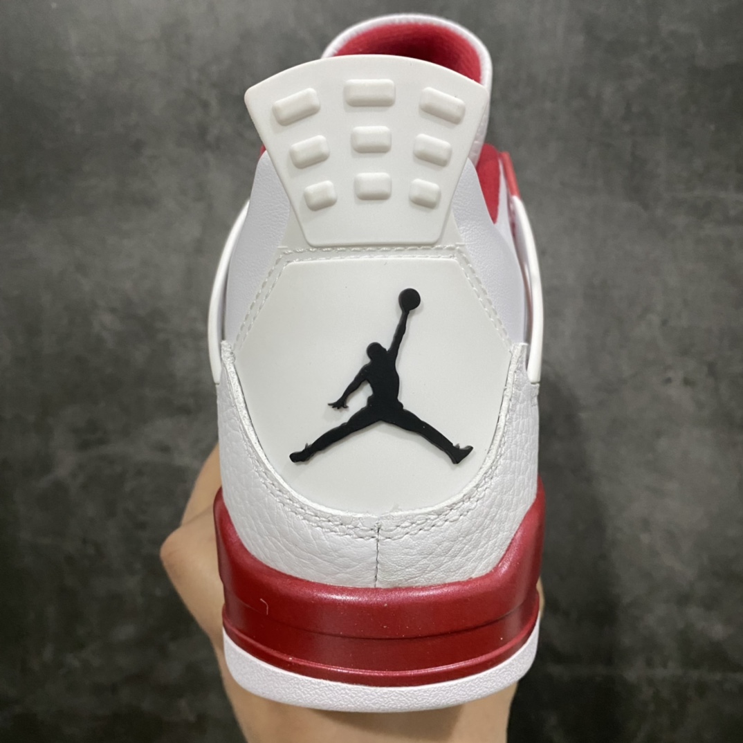 图片[4]-原厂版 Air Jordan AJ4亚特兰大 白红 308497-106n此配色市场最好的版本n皮料为头层荔枝纹软皮n正确针车 超高清洁度 鞋型到位 网格不打皱 尺码：40-47.5-莆田鞋批发中心