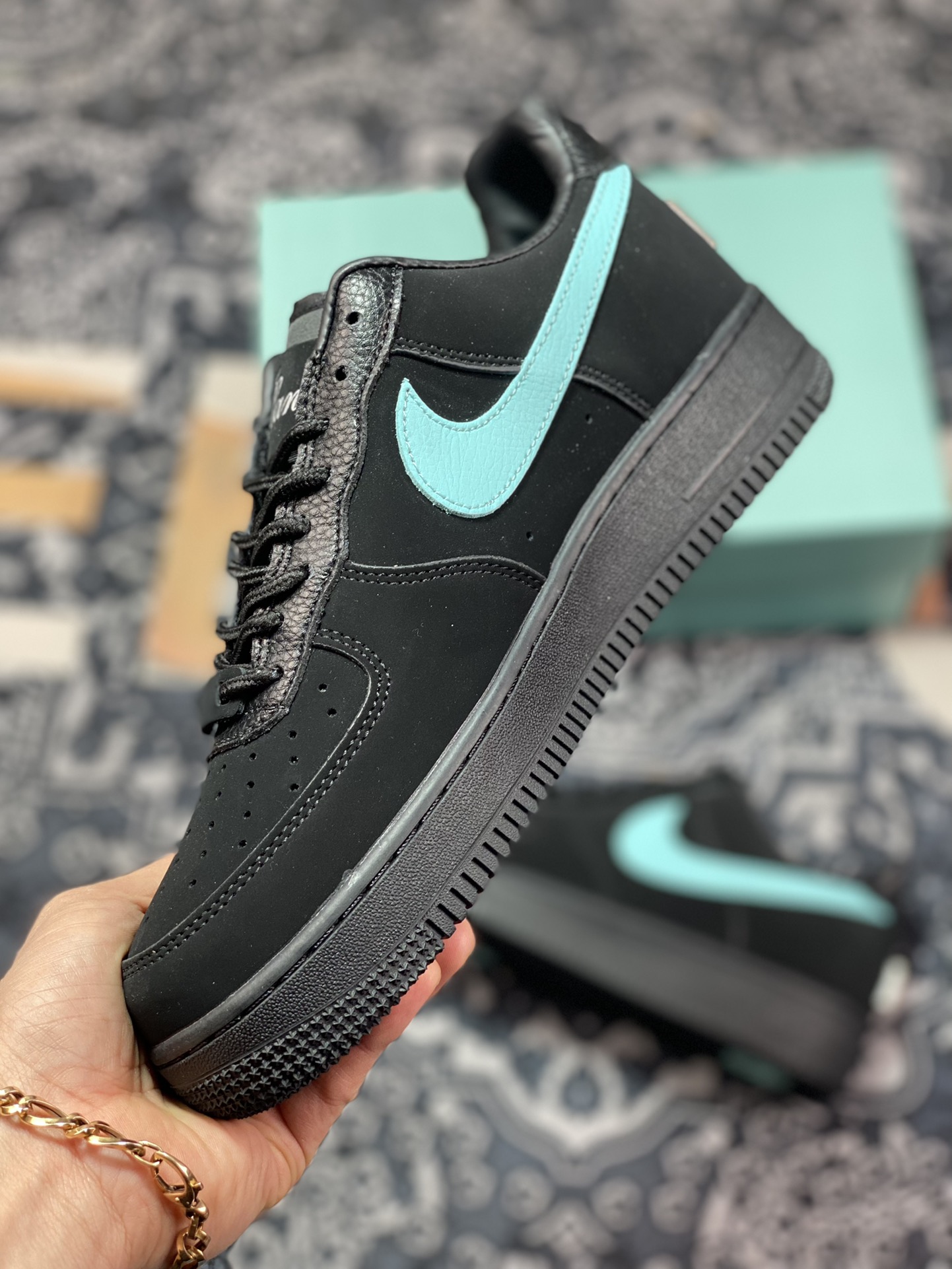 180 Tiffany & CO. x Air Force 1 Low ”1837”蒂芙尼联名黑蓝钩 DZ1382-001