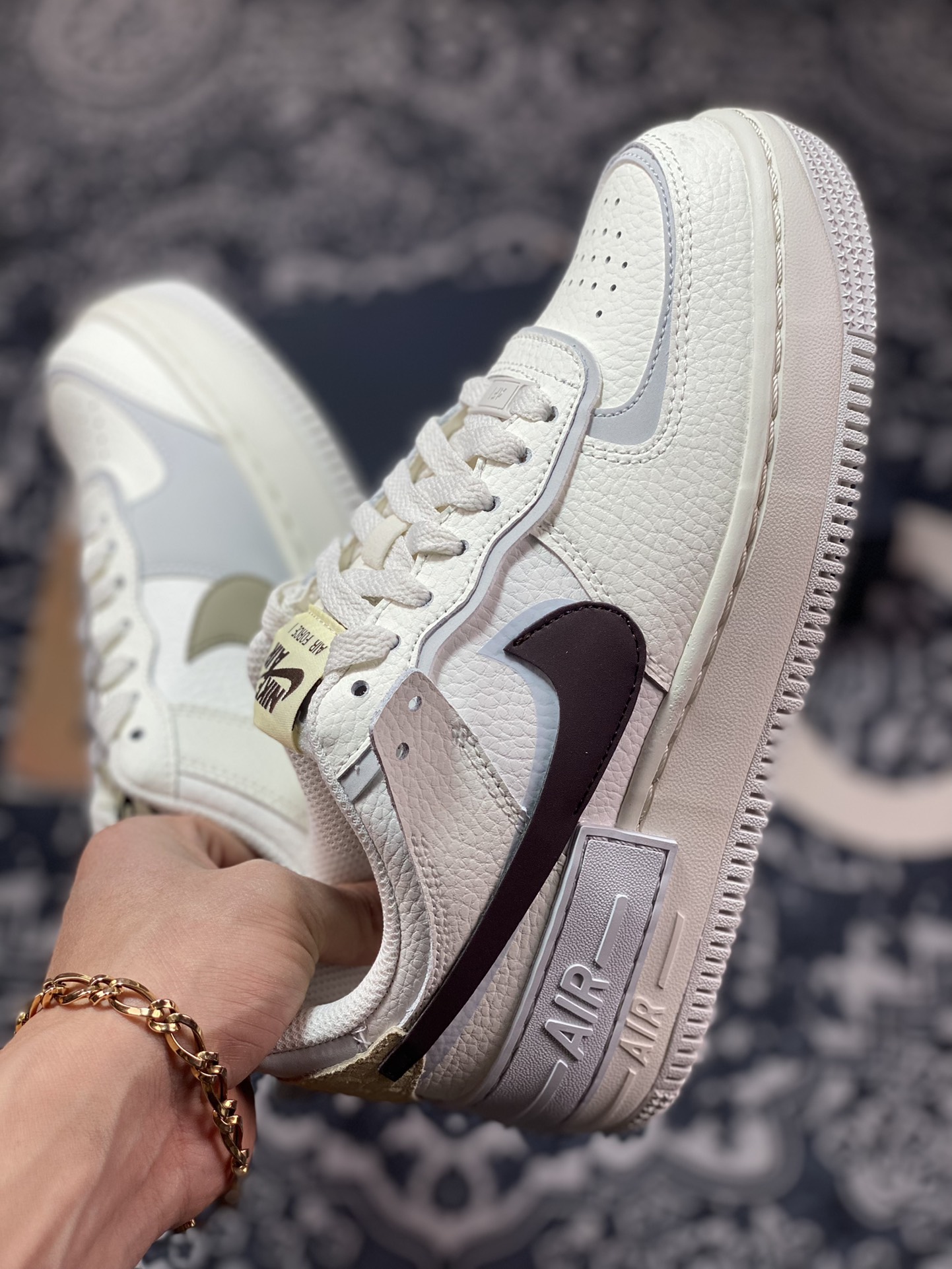 200 Nike WMNS Air Force 1 Shadow”Python”空军一号“蛋糕奶米白深棕鸳鸯钩子”FD0804-100
