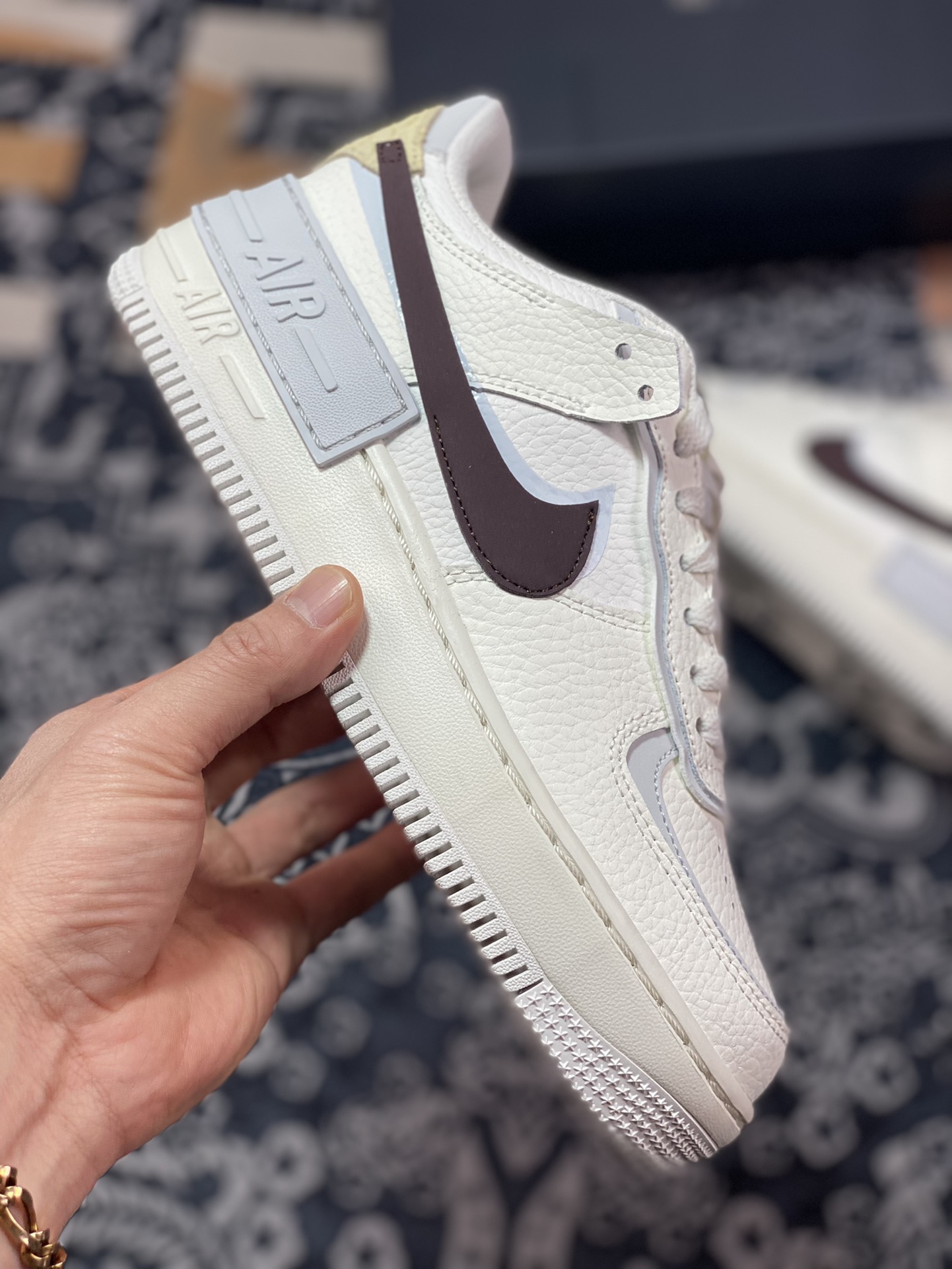 200 Nike WMNS Air Force 1 Shadow”Python”空军一号“蛋糕奶米白深棕鸳鸯钩子”FD0804-100