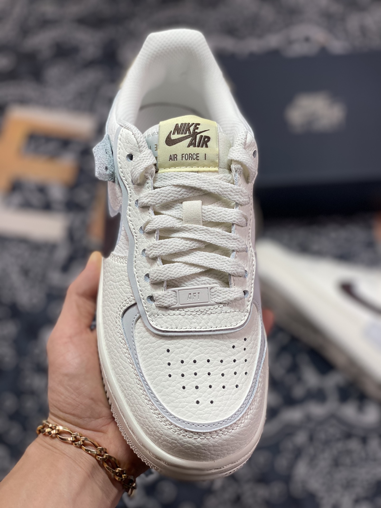 200 Nike WMNS Air Force 1 Shadow”Python”空军一号“蛋糕奶米白深棕鸳鸯钩子”FD0804-100