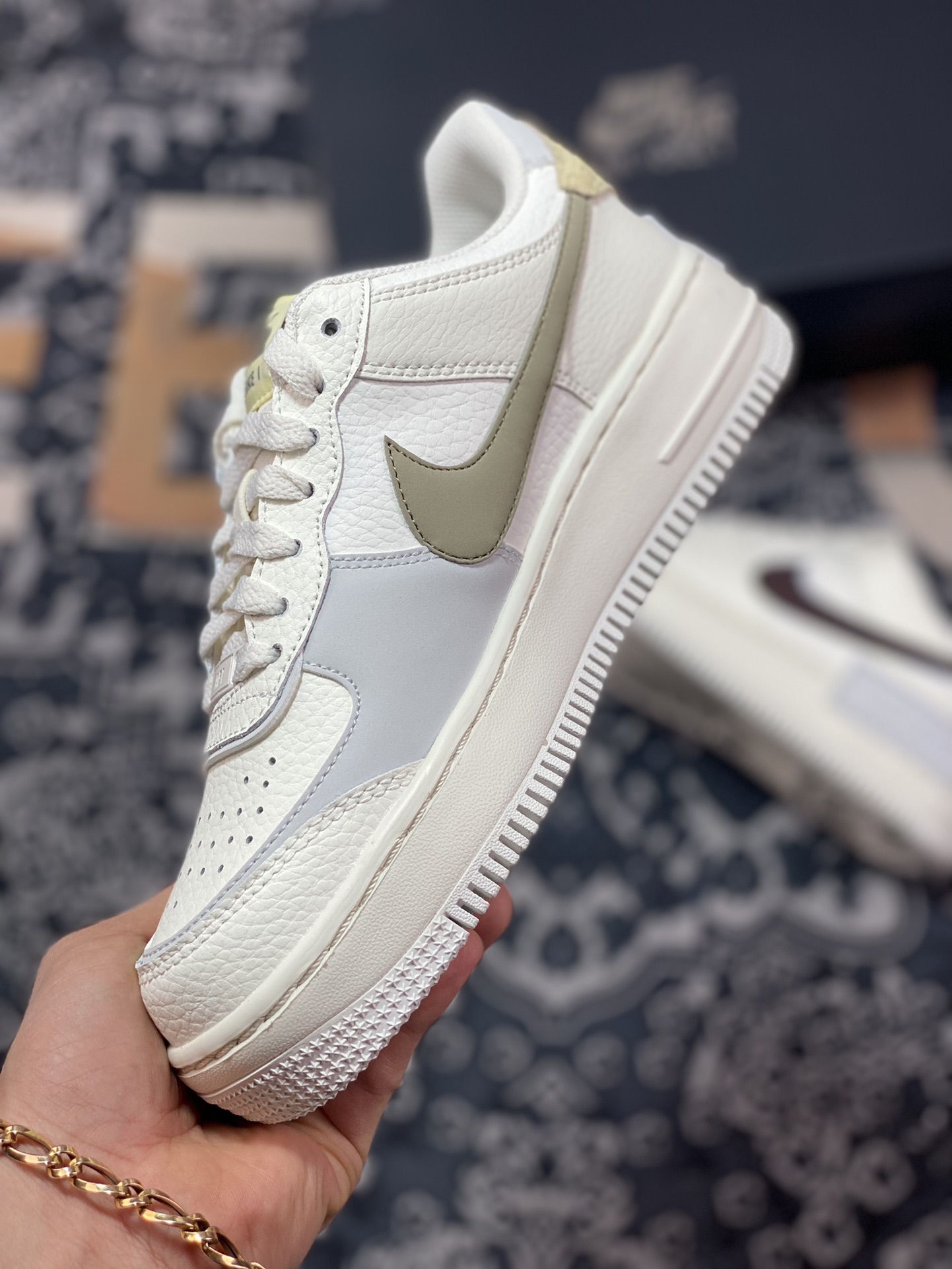 200 Nike WMNS Air Force 1 Shadow”Python”空军一号“蛋糕奶米白深棕鸳鸯钩子”FD0804-100