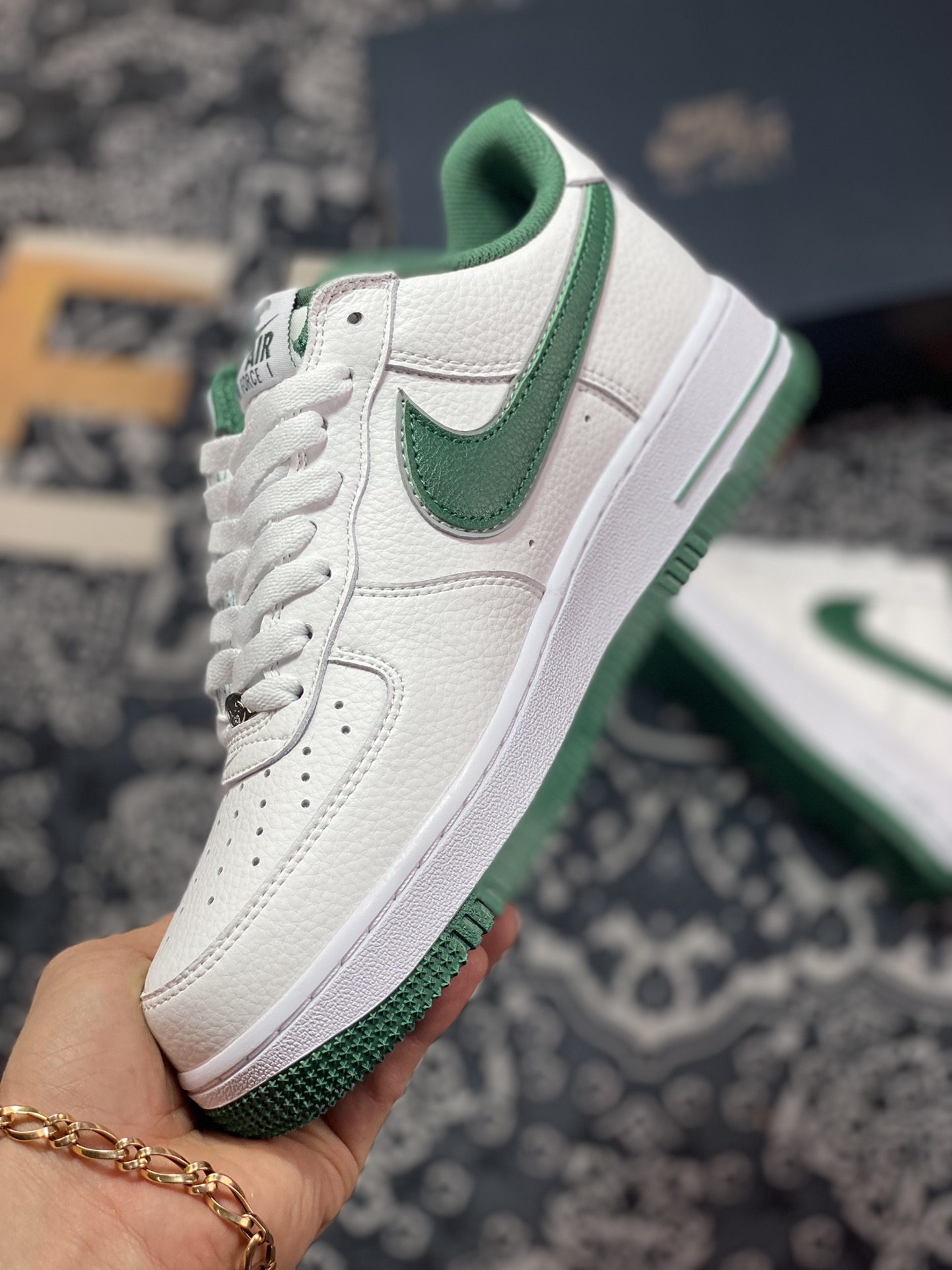 220  Nike Air Force 1 Low Premium PE”Four Horsemen”空军一号板鞋“皮革白深绿四骑士”FB9128-100