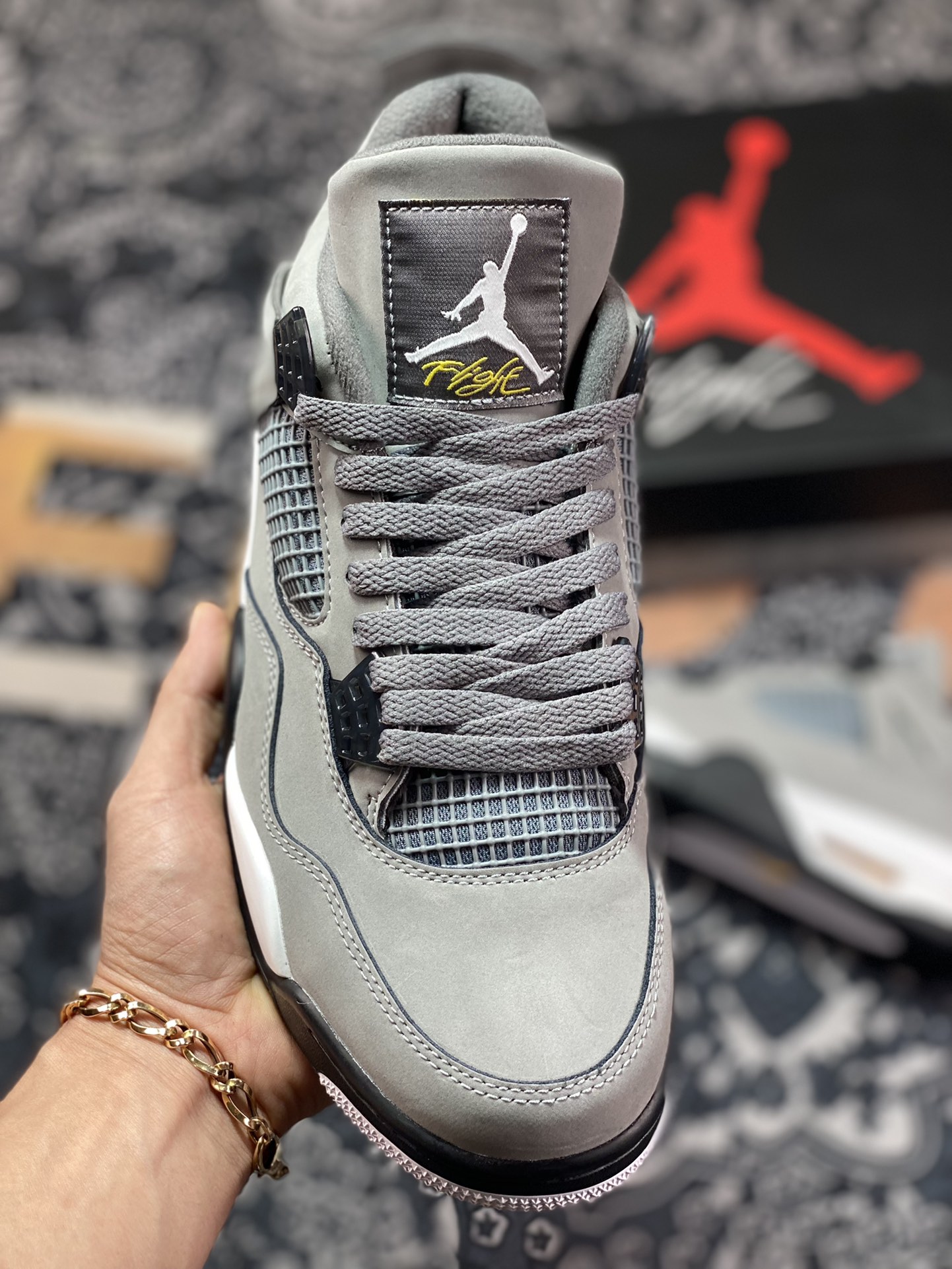 Air Jordan 4 Retro ”Cool Grey” AJ4 generation mid-top retro casual sports culture basketball shoes ”Cool Gray Gray Mouse” 308497-007