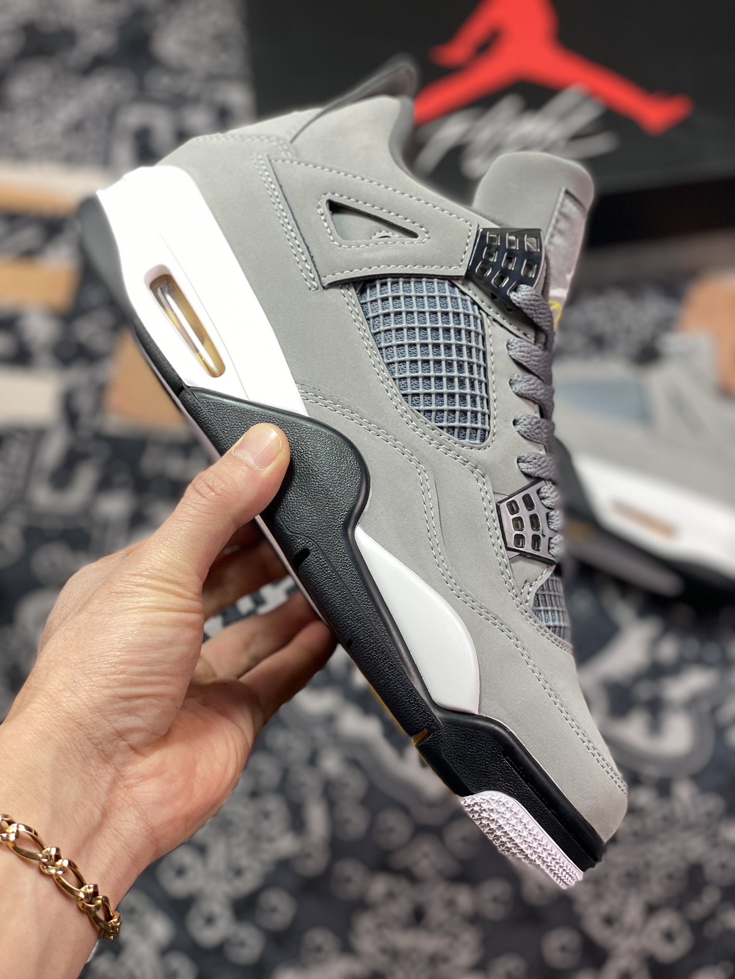 Air Jordan 4 Retro ”Cool Grey” AJ4 generation mid-top retro casual sports culture basketball shoes ”Cool Gray Gray Mouse” 308497-007