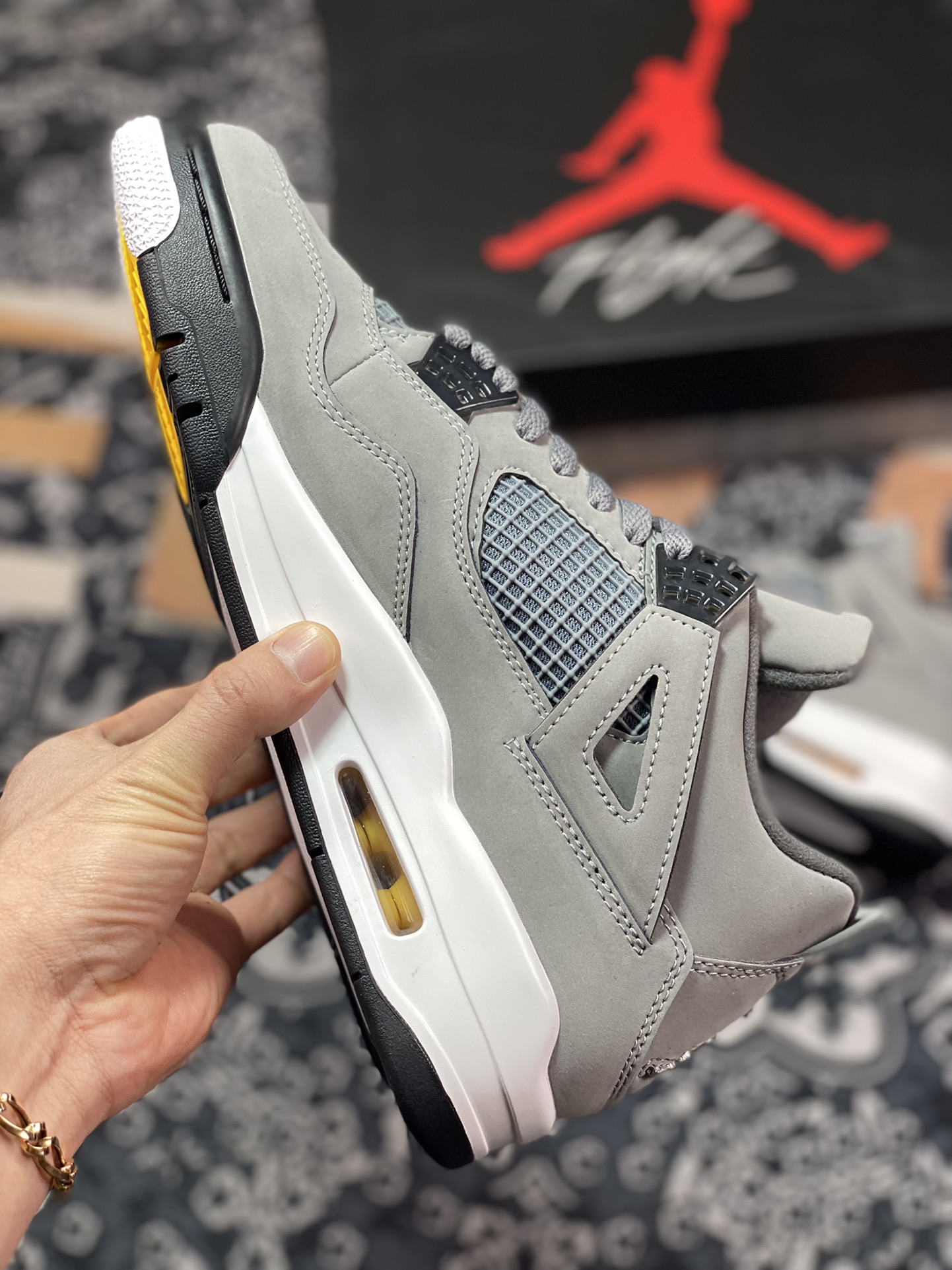 Air Jordan 4 Retro ”Cool Grey” AJ4 generation mid-top retro casual sports culture basketball shoes ”Cool Gray Gray Mouse” 308497-007