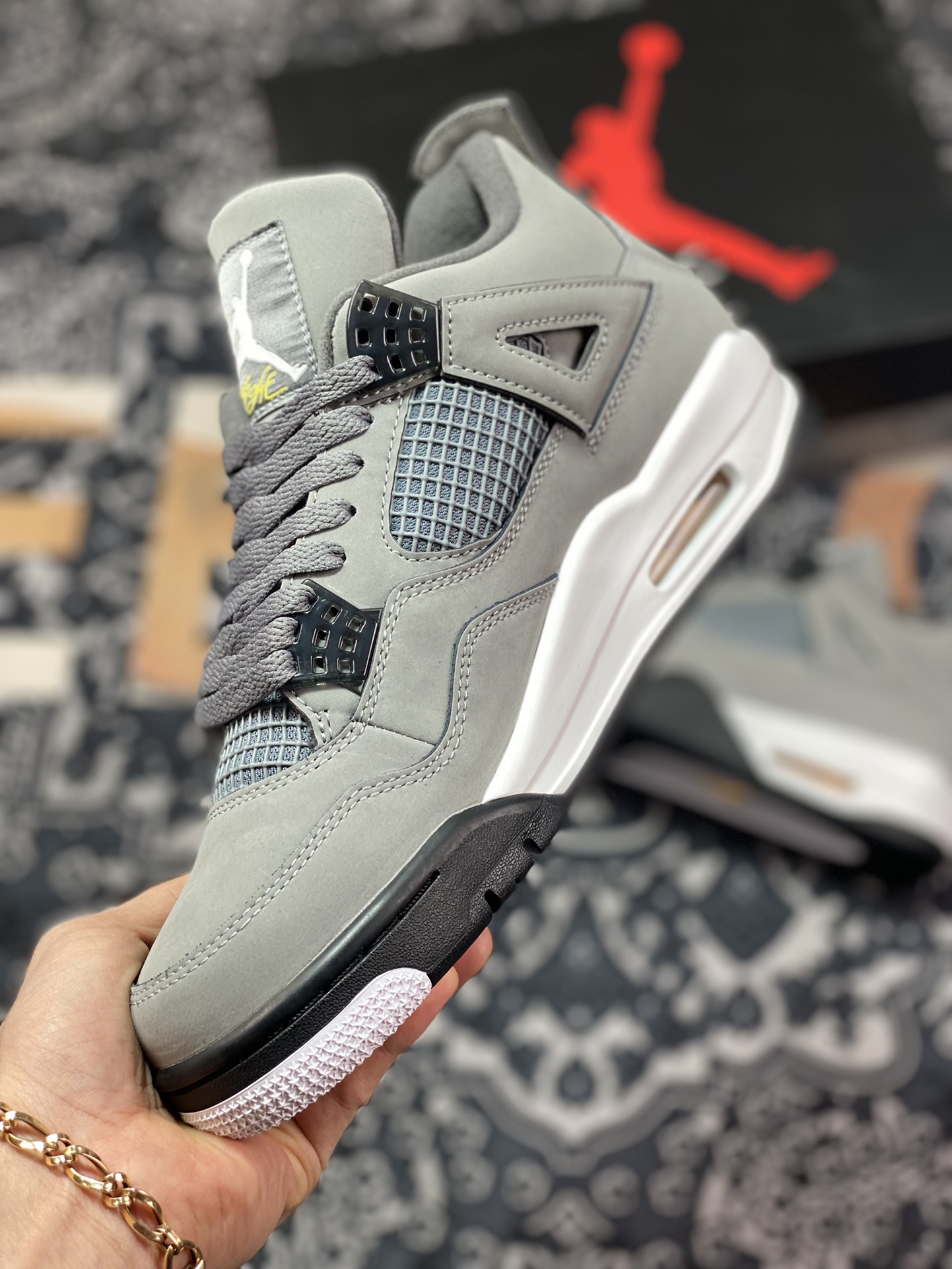 Air Jordan 4 Retro ”Cool Grey” AJ4 generation mid-top retro casual sports culture basketball shoes ”Cool Gray Gray Mouse” 308497-007