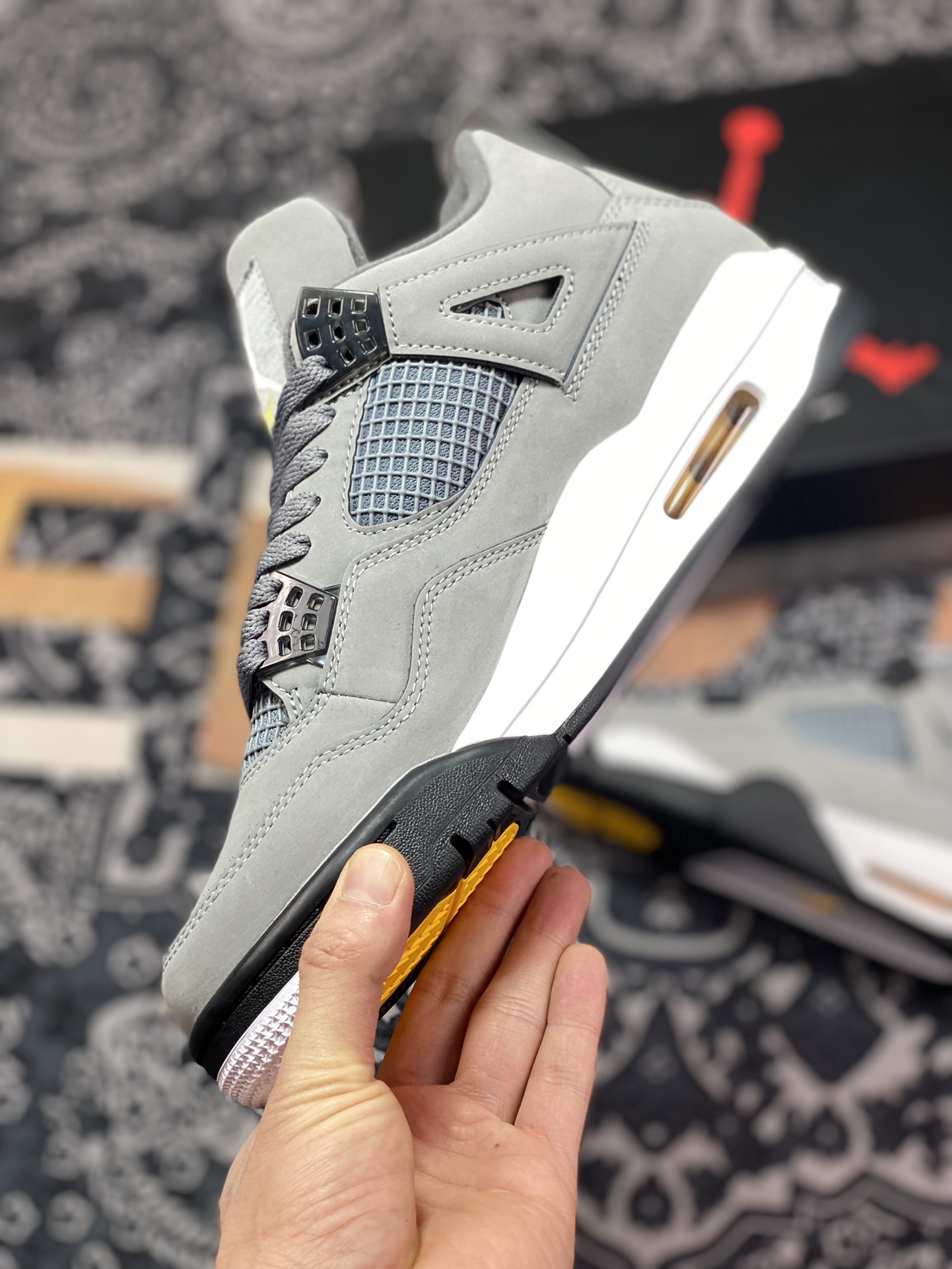 Air Jordan 4 Retro ”Cool Grey” AJ4 generation mid-top retro casual sports culture basketball shoes ”Cool Gray Gray Mouse” 308497-007