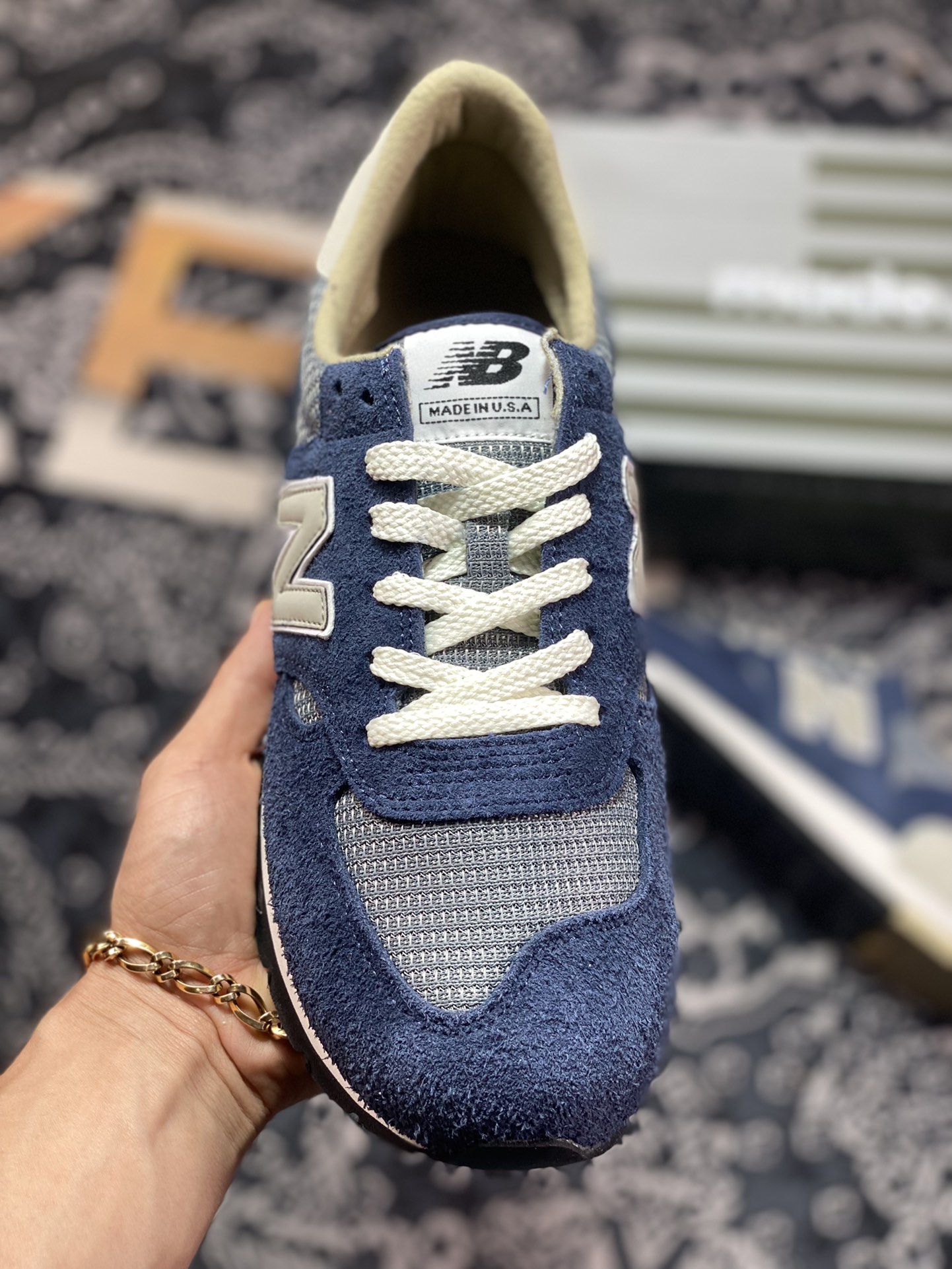 200  Carhartt WIP x NB新百伦New Balance Made in USA 990V1”Dark Navy”高端美产慢跑鞋“联名暗夜蓝银灰”M990CH1