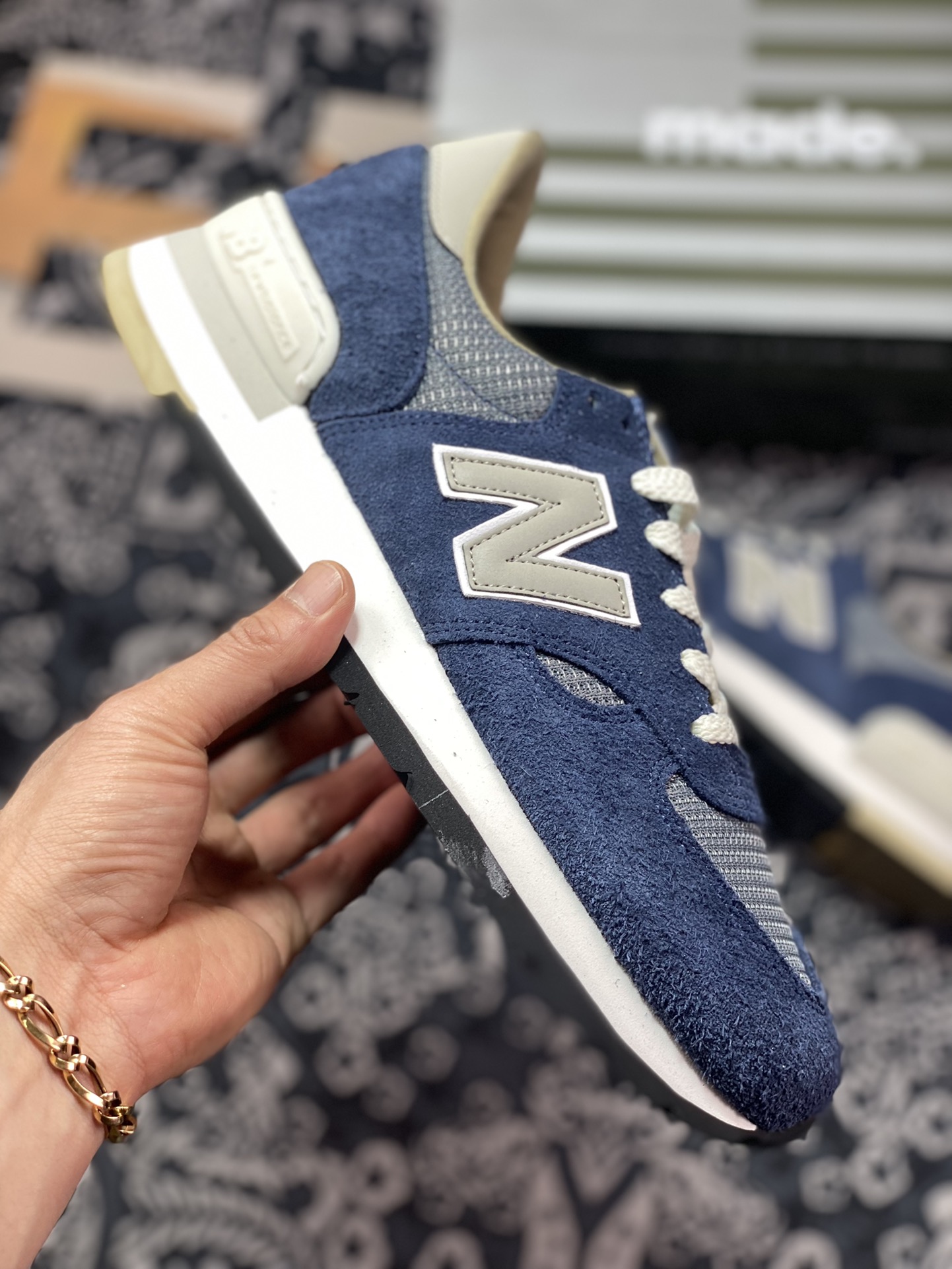 200  Carhartt WIP x NB新百伦New Balance Made in USA 990V1”Dark Navy”高端美产慢跑鞋“联名暗夜蓝银灰”M990CH1