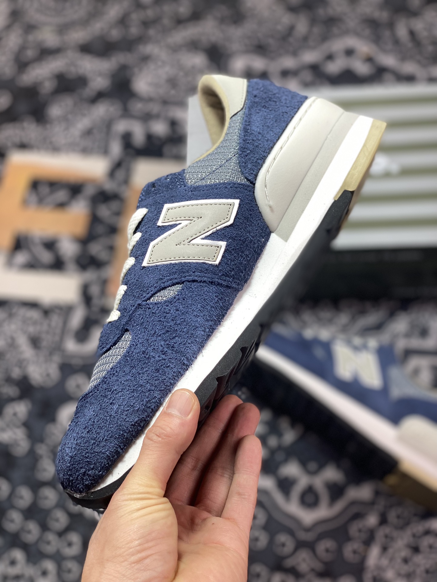 200  Carhartt WIP x NB新百伦New Balance Made in USA 990V1”Dark Navy”高端美产慢跑鞋“联名暗夜蓝银灰”M990CH1