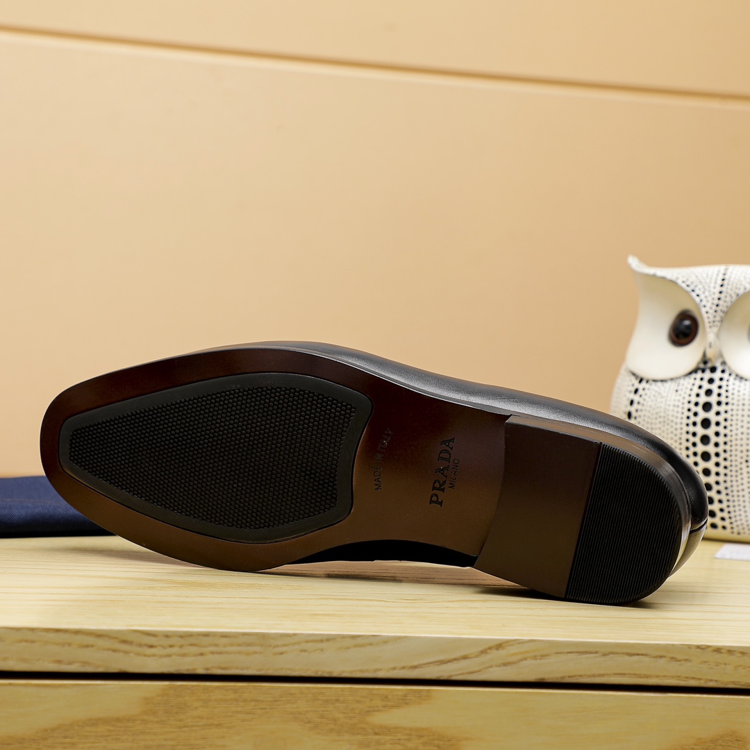 Prada Men's Leather Loafers Classic Dress Shoes, Black and Brown, Sizes 39-44 10 i1679284105 3225 8