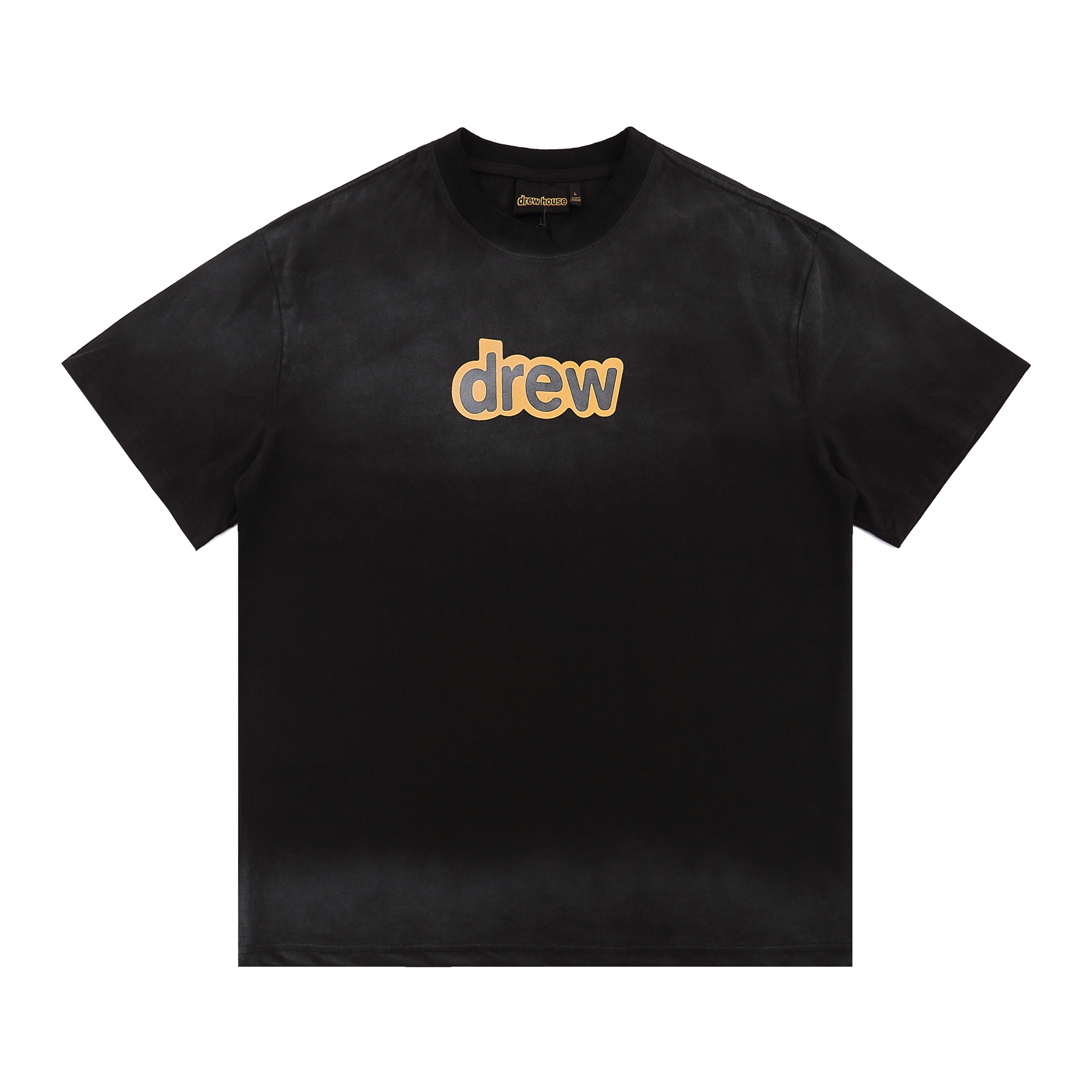 “DREW HOUSE Classic Letter-Printed Shampoo Short Sleeves in Black Cotton Fabric”