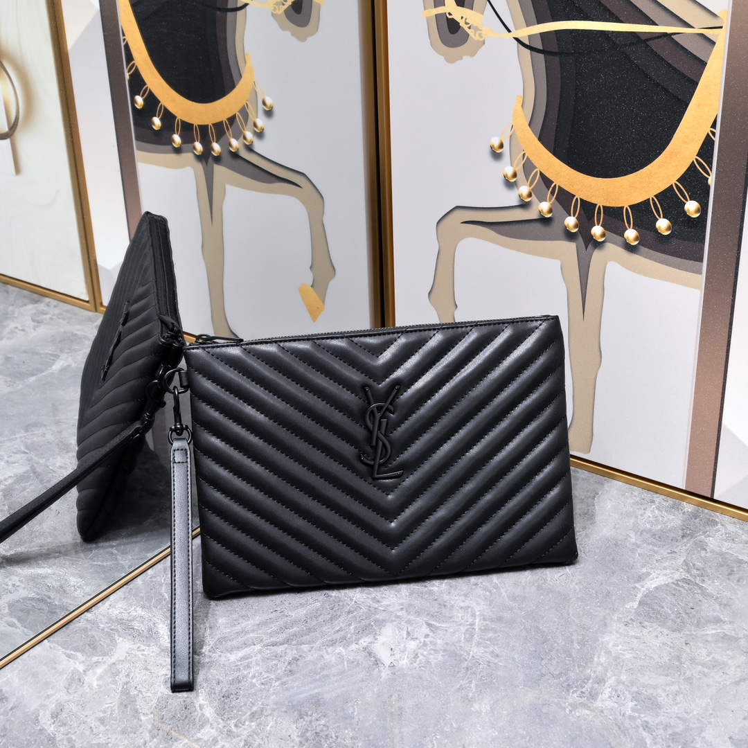 Yves Saint Laurent Clutches & Pouch Bags cheap online Best Designer
 Black Calfskin Cowhide