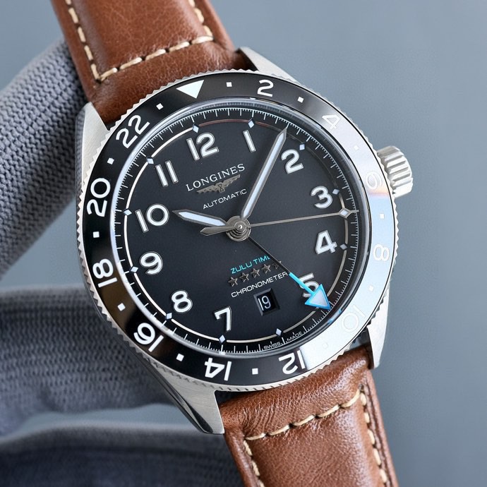 NO:142931,Three-code in one (monotonous GMT) is newly launched, Longines LONGINES-Spirit pioneer series ZuIuTime watch!  [Movement] is equipped with 2836gmt upgraded and improved version technology mature and very stable power reserve is up to 48 hours [Case] ​​