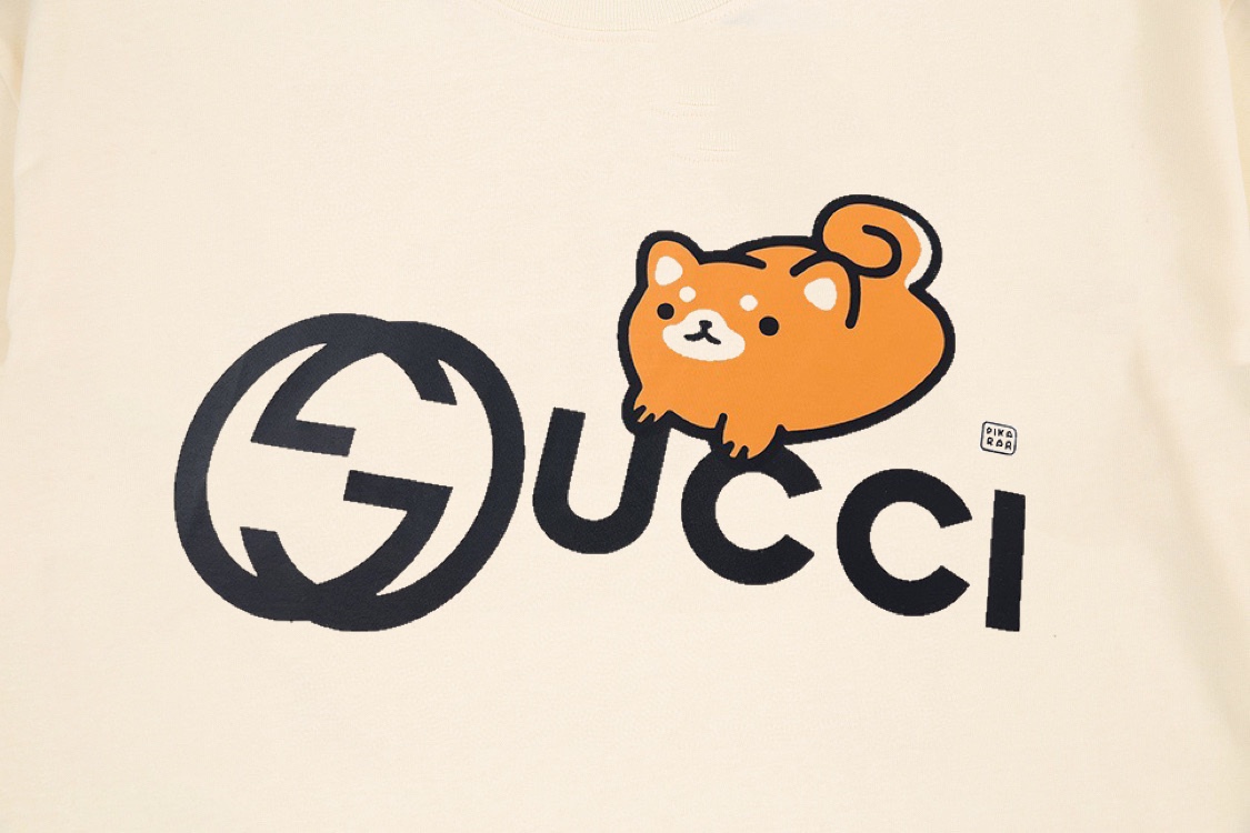 170  Gucci/古驰限定款Kawaii吐司柴犬印花休闲短袖T恤