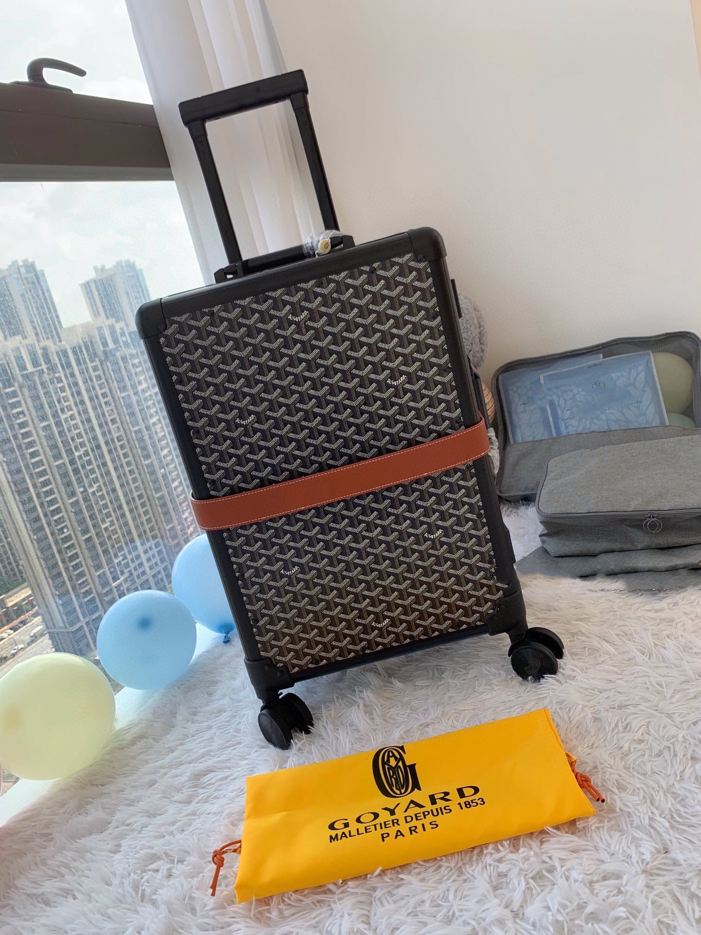 Goyard 20-Inch Retro Trolley Koffer - Stijlvol & Duurzaam Reisaccessoire