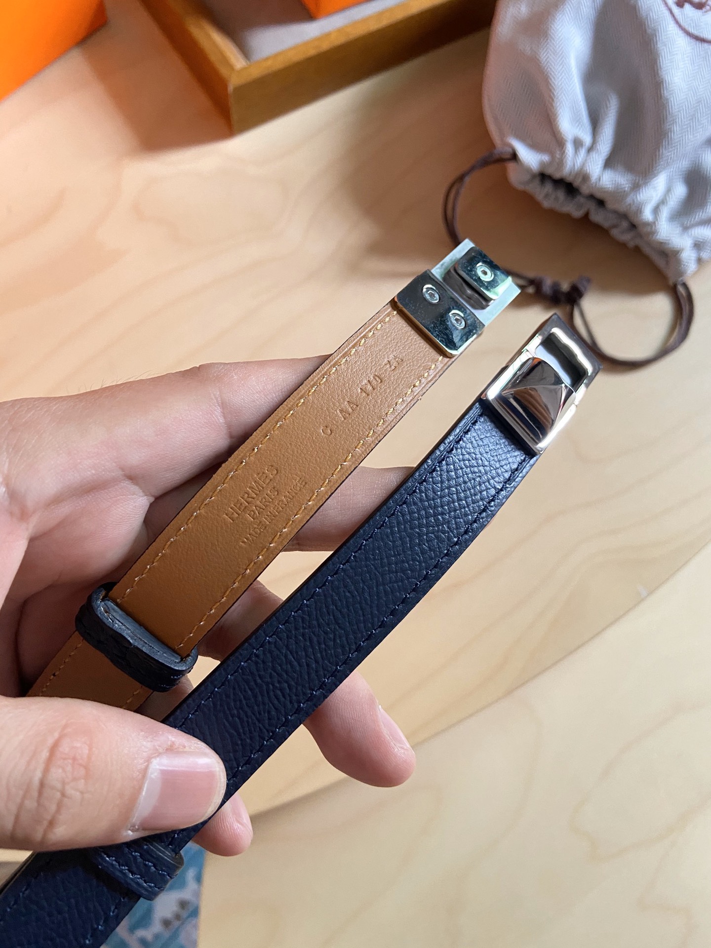 Hermès 凯利女款皮带，EPSOM进口小牛皮，新款菱形金字塔扣，长度可调节，一带通用码 夏日精品 宽度 1.8cm
