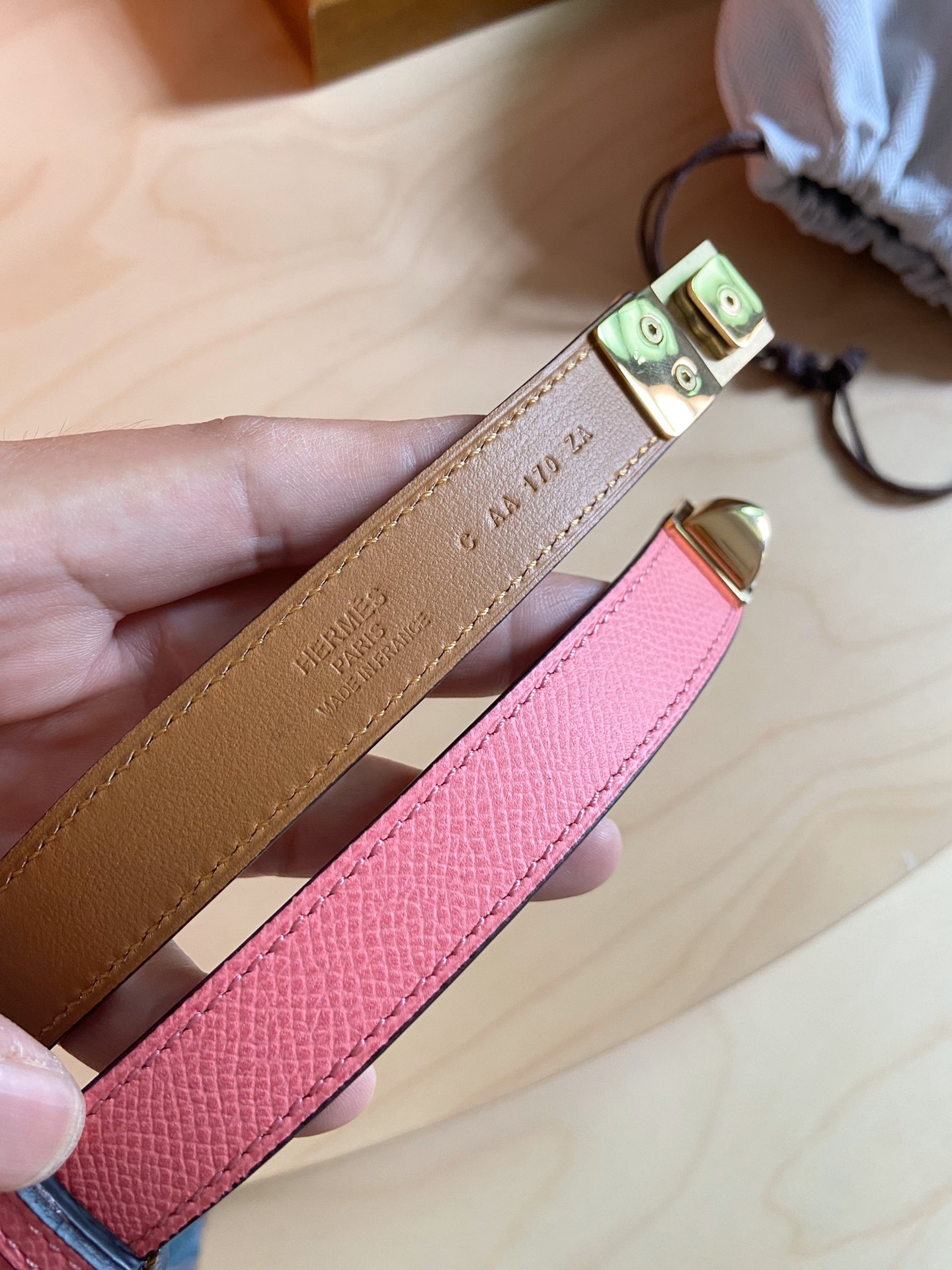 Hermès 凯利女款皮带，EPSOM进口小牛皮，新款菱形金字塔扣，长度可调节，一带通用码 夏日精品 宽度 1.8cm
