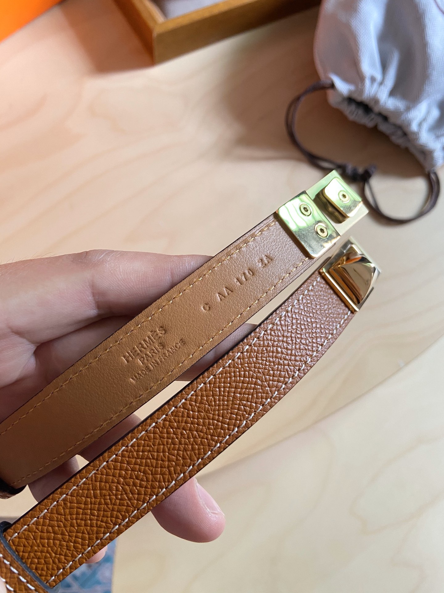 Hermès 凯利女款皮带，EPSOM进口小牛皮，新款菱形金字塔扣，长度可调节，一带通用码 夏日精品 宽度 1.8cm