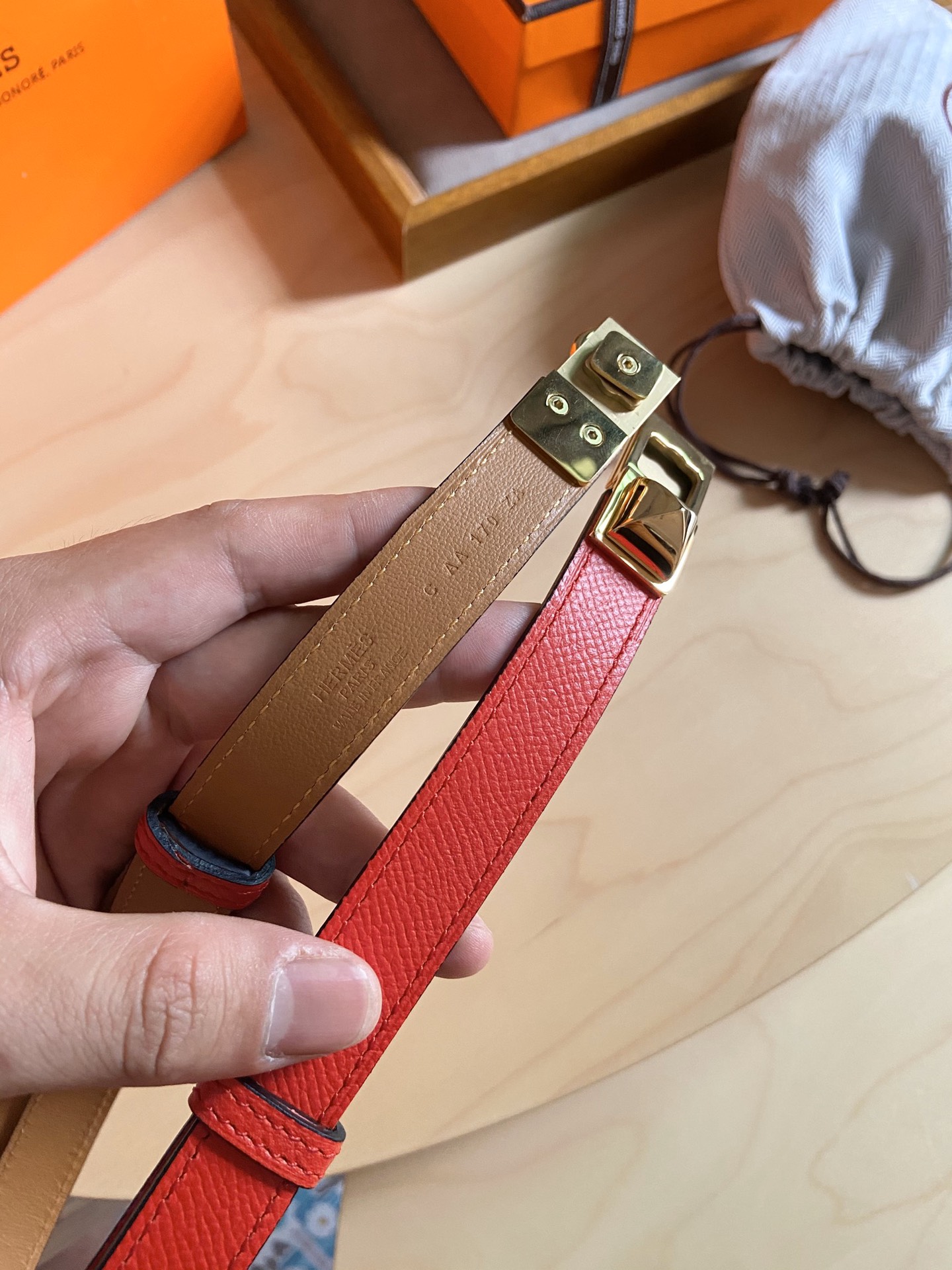Hermès 凯利女款皮带，EPSOM进口小牛皮，新款菱形金字塔扣，长度可调节，一带通用码 夏日精品 宽度 1.8cm