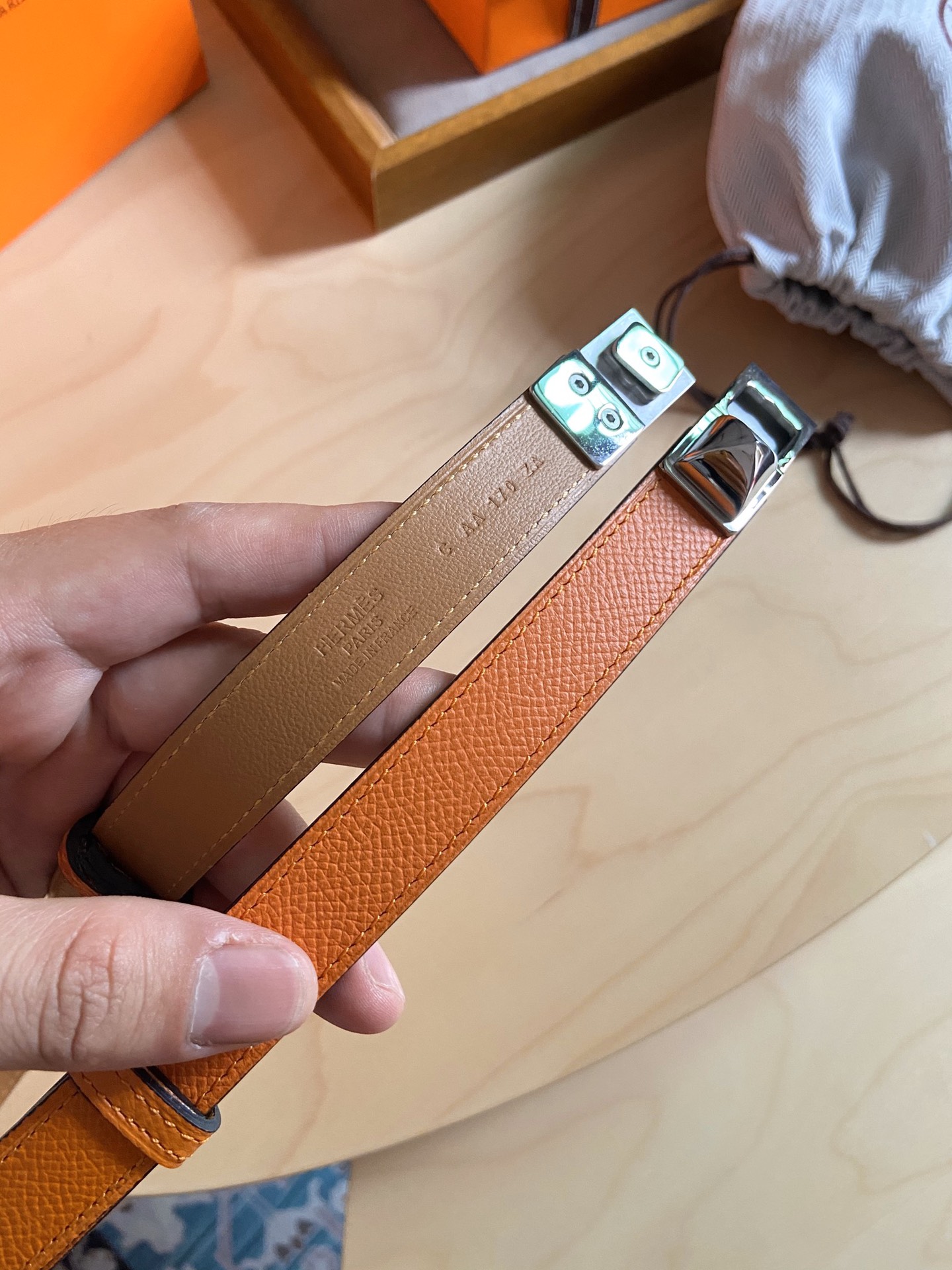 Hermès 凯利女款皮带，EPSOM进口小牛皮，新款菱形金字塔扣，长度可调节，一带通用码 夏日精品 宽度 1.8cm