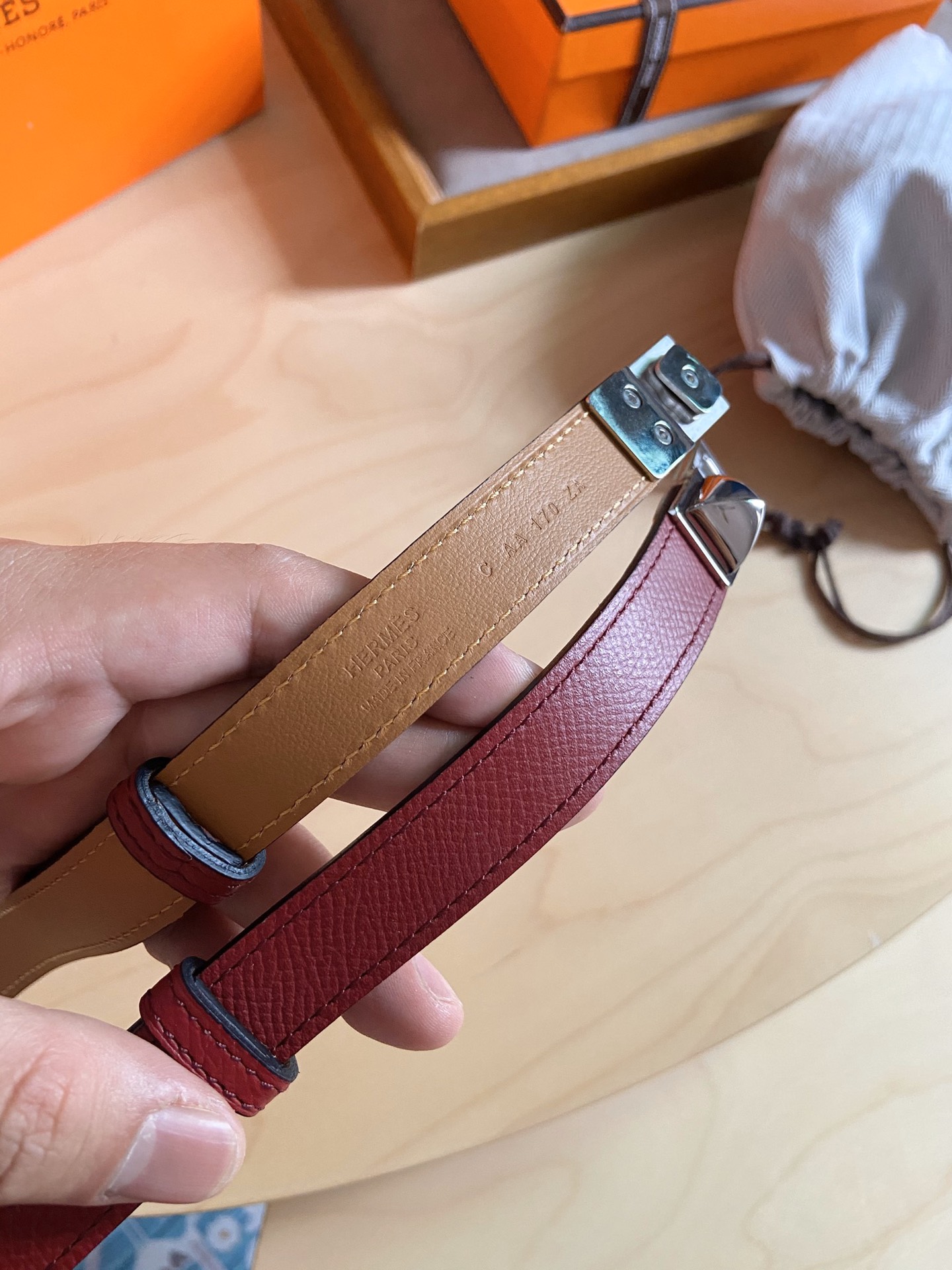 Hermès 凯利女款皮带，EPSOM进口小牛皮，新款菱形金字塔扣，长度可调节，一带通用码 夏日精品 宽度 1.8cm