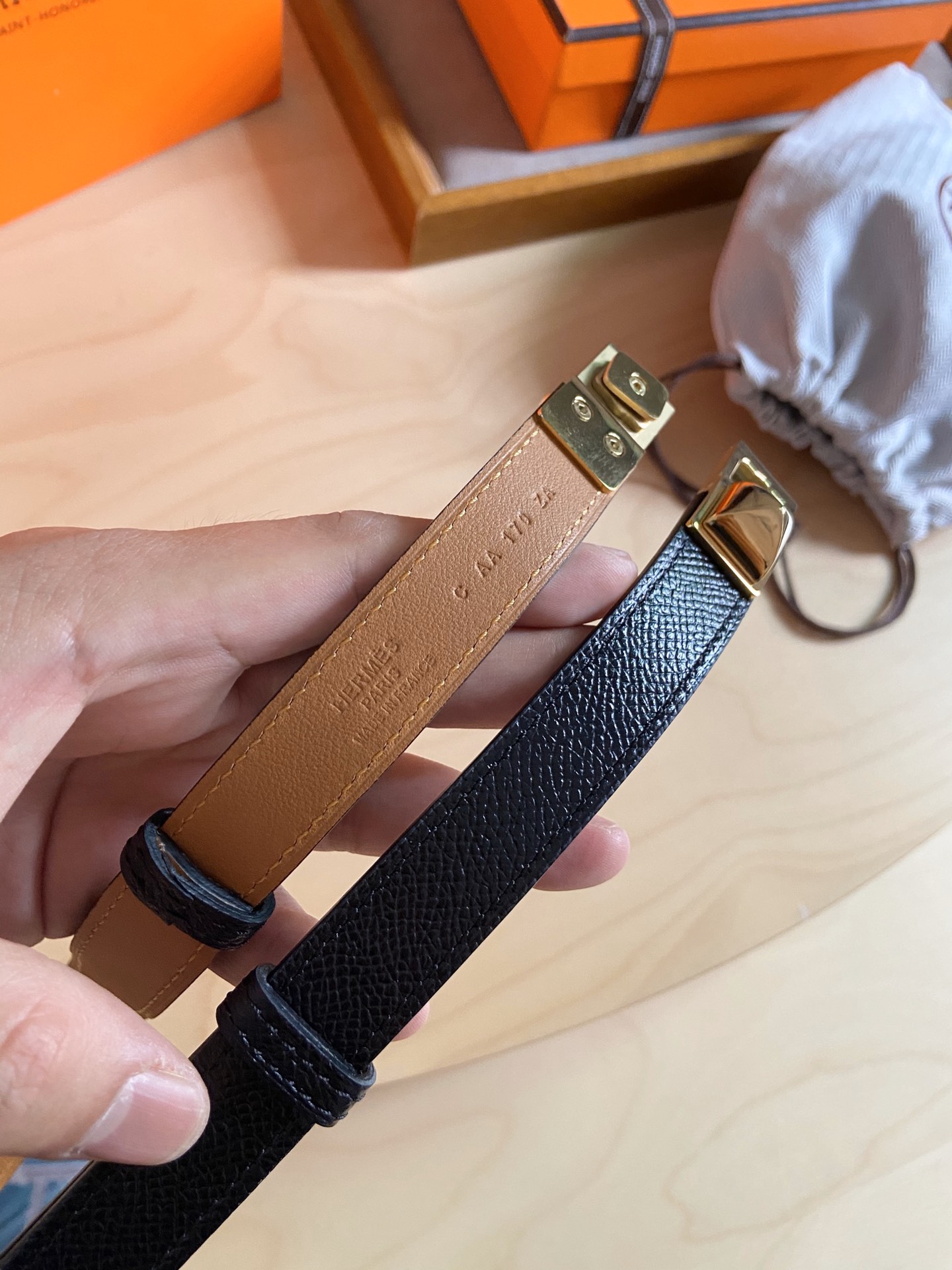 Hermès 凯利女款皮带，EPSOM进口小牛皮，新款菱形金字塔扣，长度可调节，一带通用码 夏日精品 宽度 1.8cm
