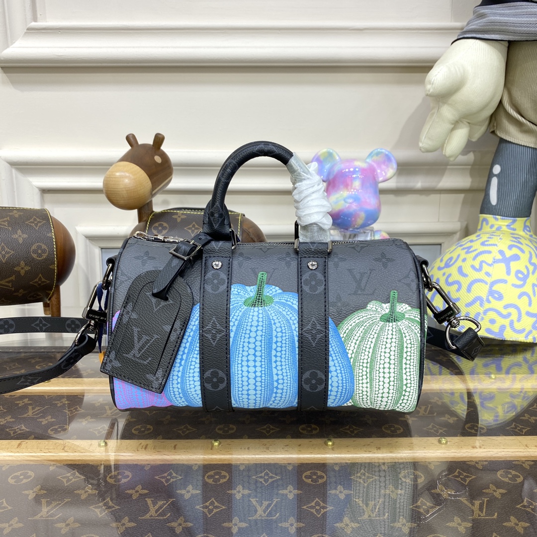 Louis Vuitton LV Keepall New
 Bags Handbags Black Unisex Monogram Canvas Cowhide Fabric Mini M46437