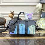 Louis Vuitton LV Keepall New
 Bags Handbags Black Unisex Monogram Canvas Cowhide Fabric Mini M46437