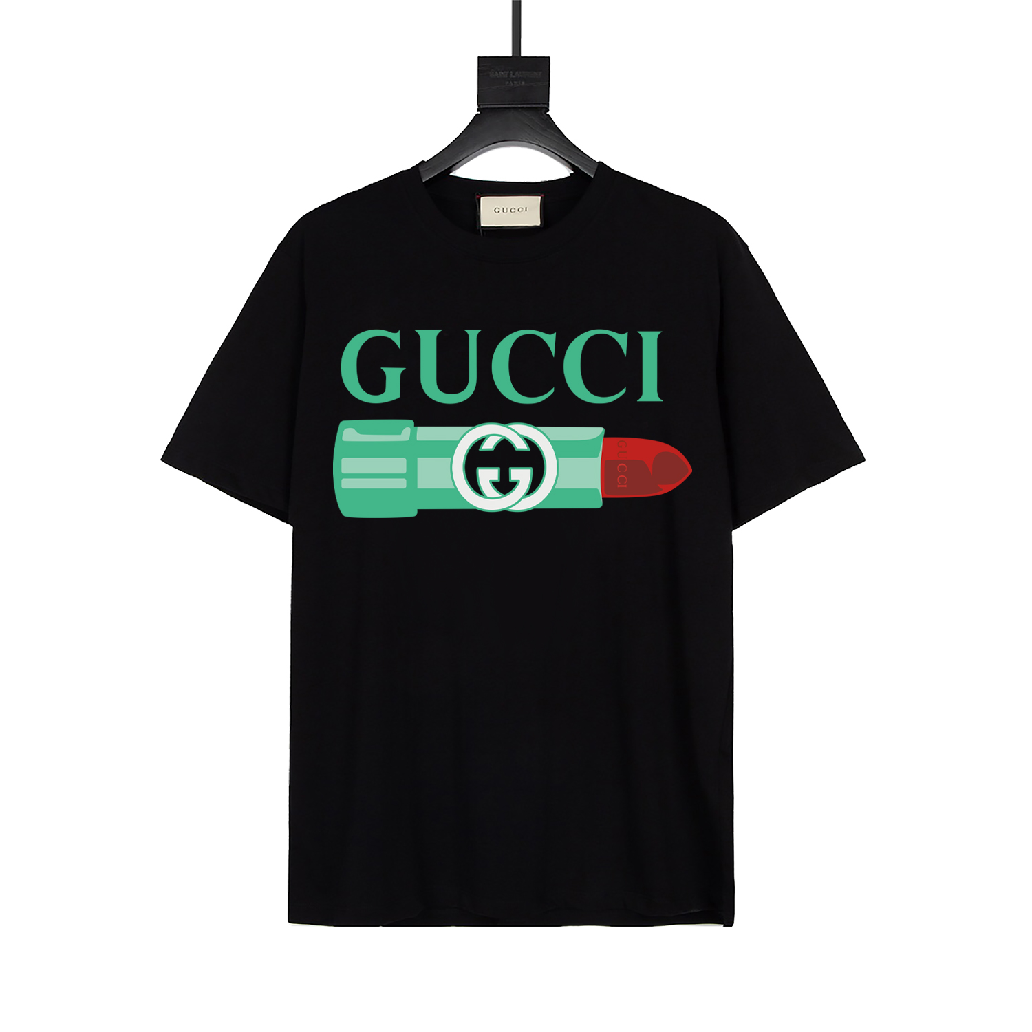 Gucci 古驰 "Camiseta de estampado de lápiz labial Gucci 古驰 "Original Gucci" lema estampado letras logo camiseta de manga …
