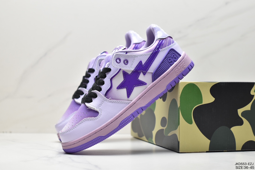 Japan's Harajuku fashion brand A Bathing Ape BAPE Sk8 Sta Low SK8 series low-top casual sports skateboard shoes