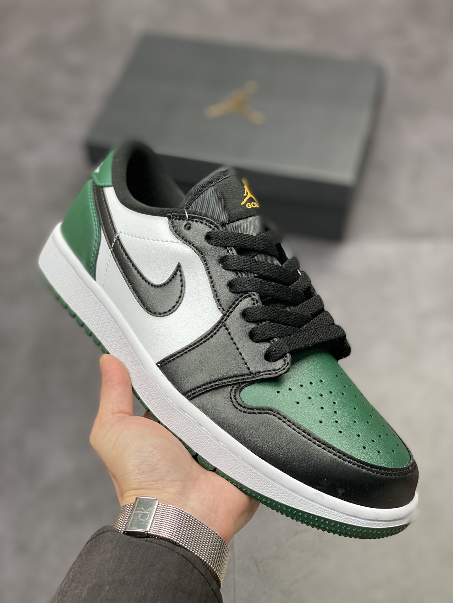 Air Jordan 1 Low 黑绿脚趾高尔夫 AJ1乔1低帮休闲板鞋 DD9315-107